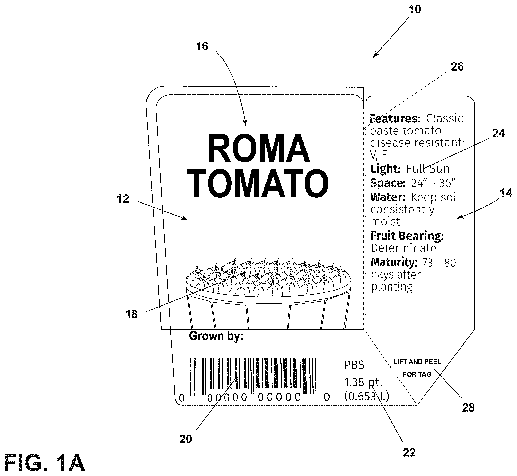 Patent US12437676 Figure 1 – Plant label and tag and methods of making and using