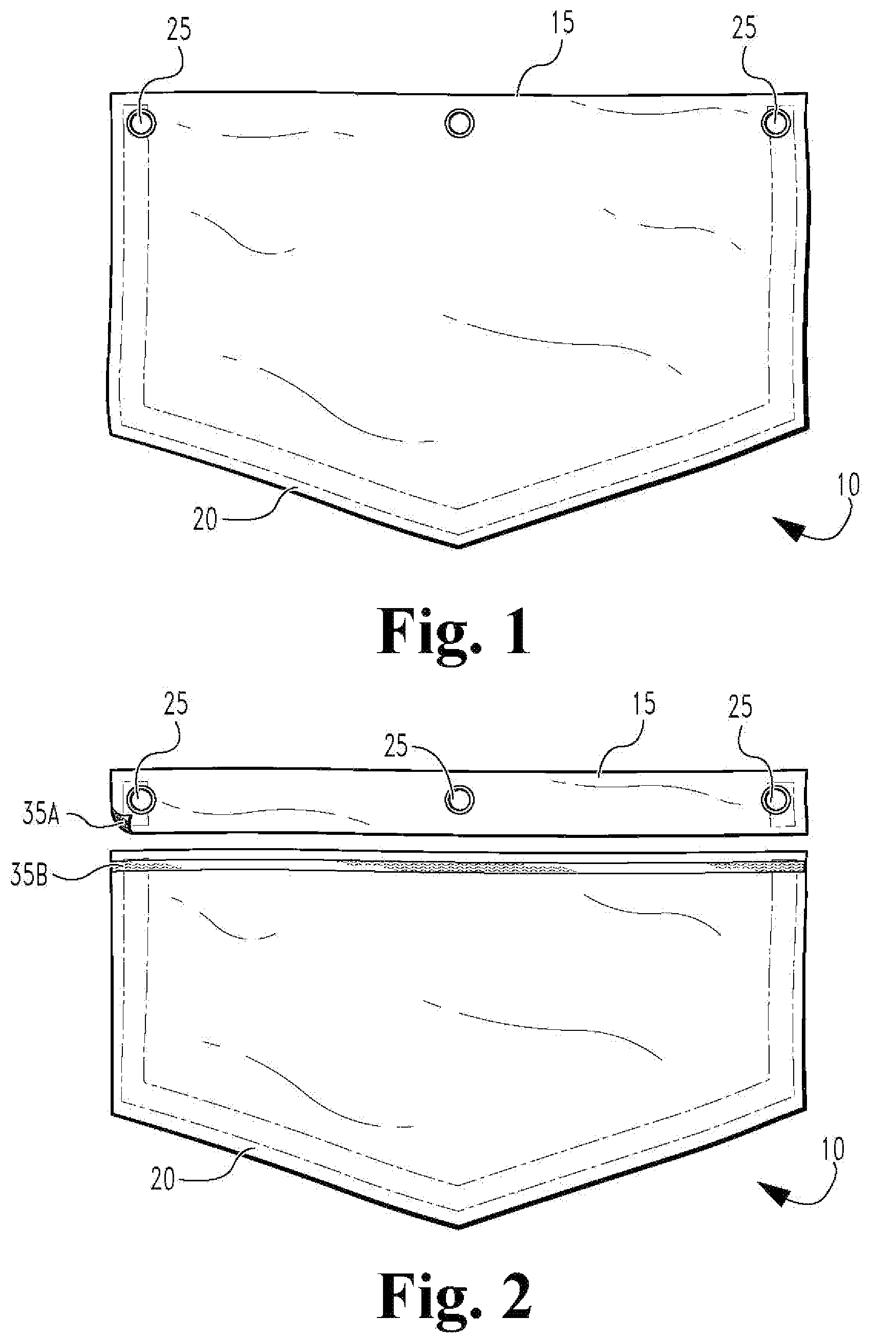 Patent US12437677 Figure 1 – Hanging home decoration assembly and method of use