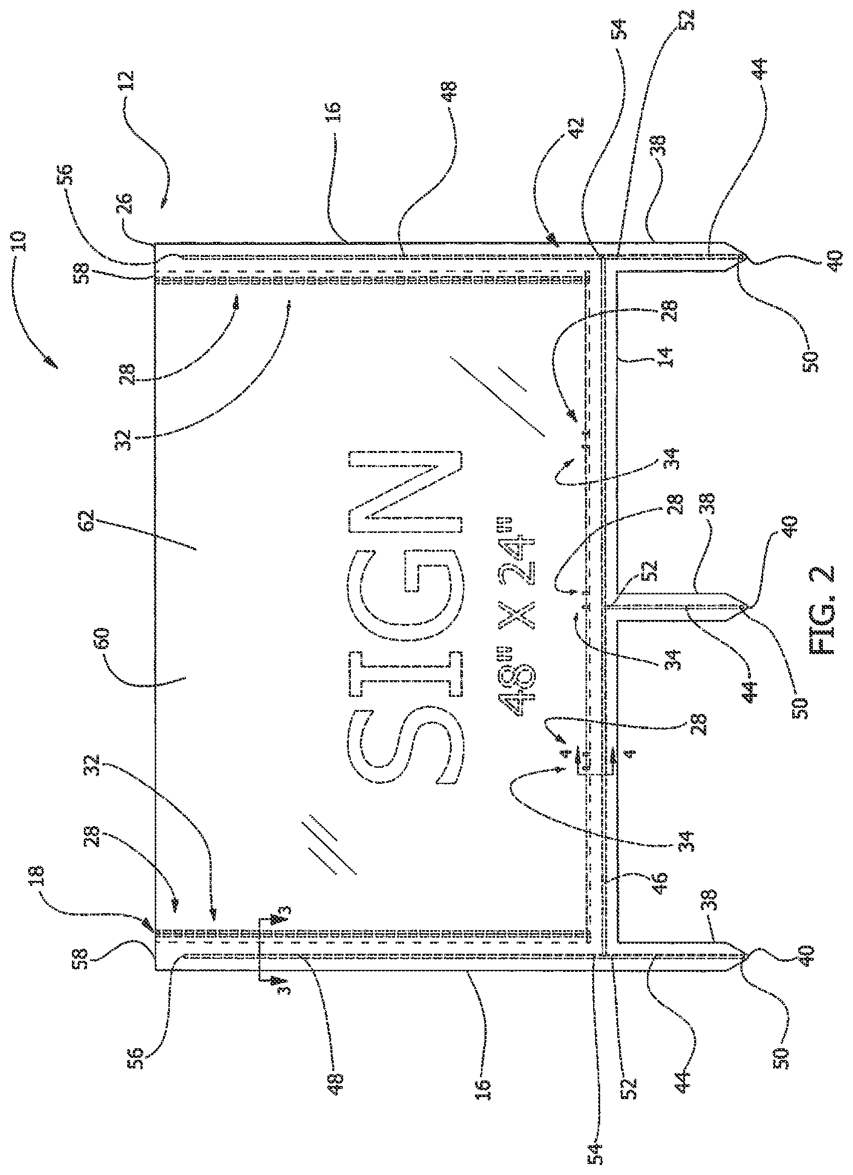 Patent US12437678 Figure 2 – Sign holder apparatus