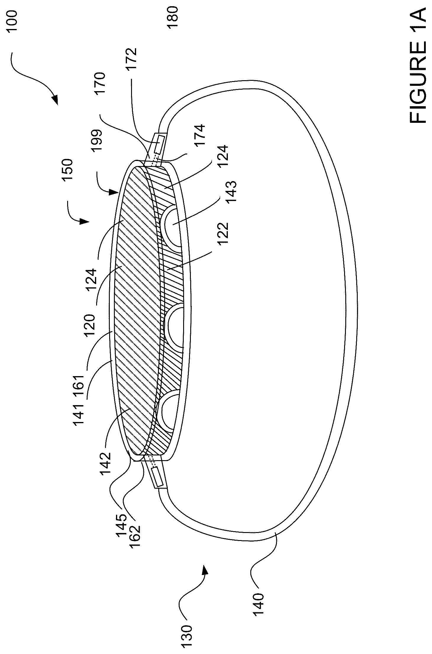 Patent US12437679 Figure 1 – Flexible OLED display with reliefs