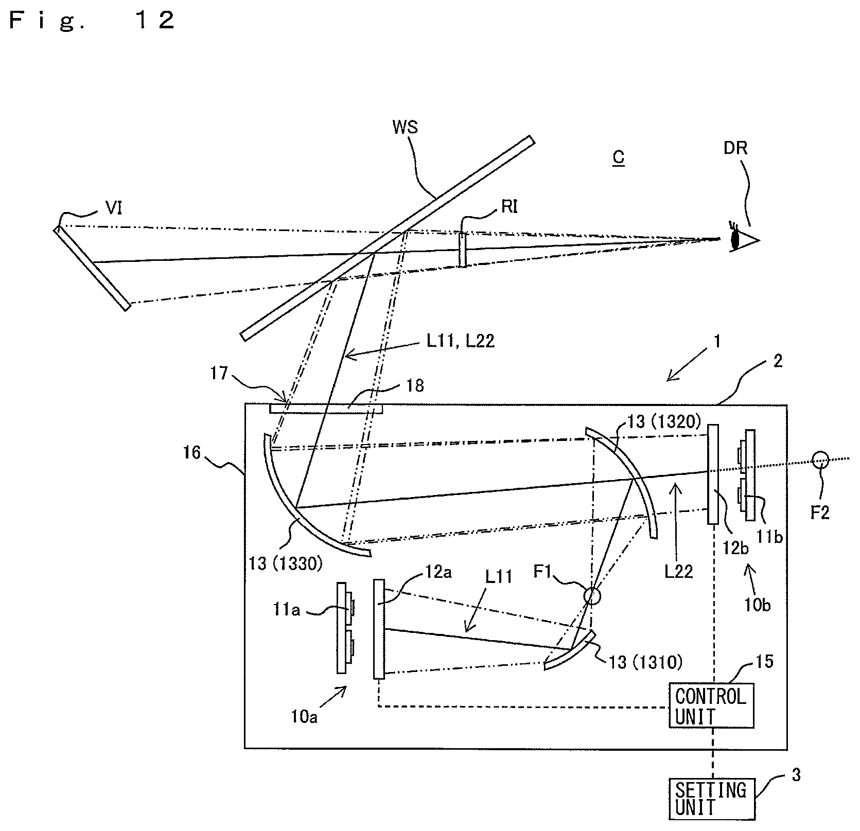 Patent US12437682 Figure 12 – Vehicular display device