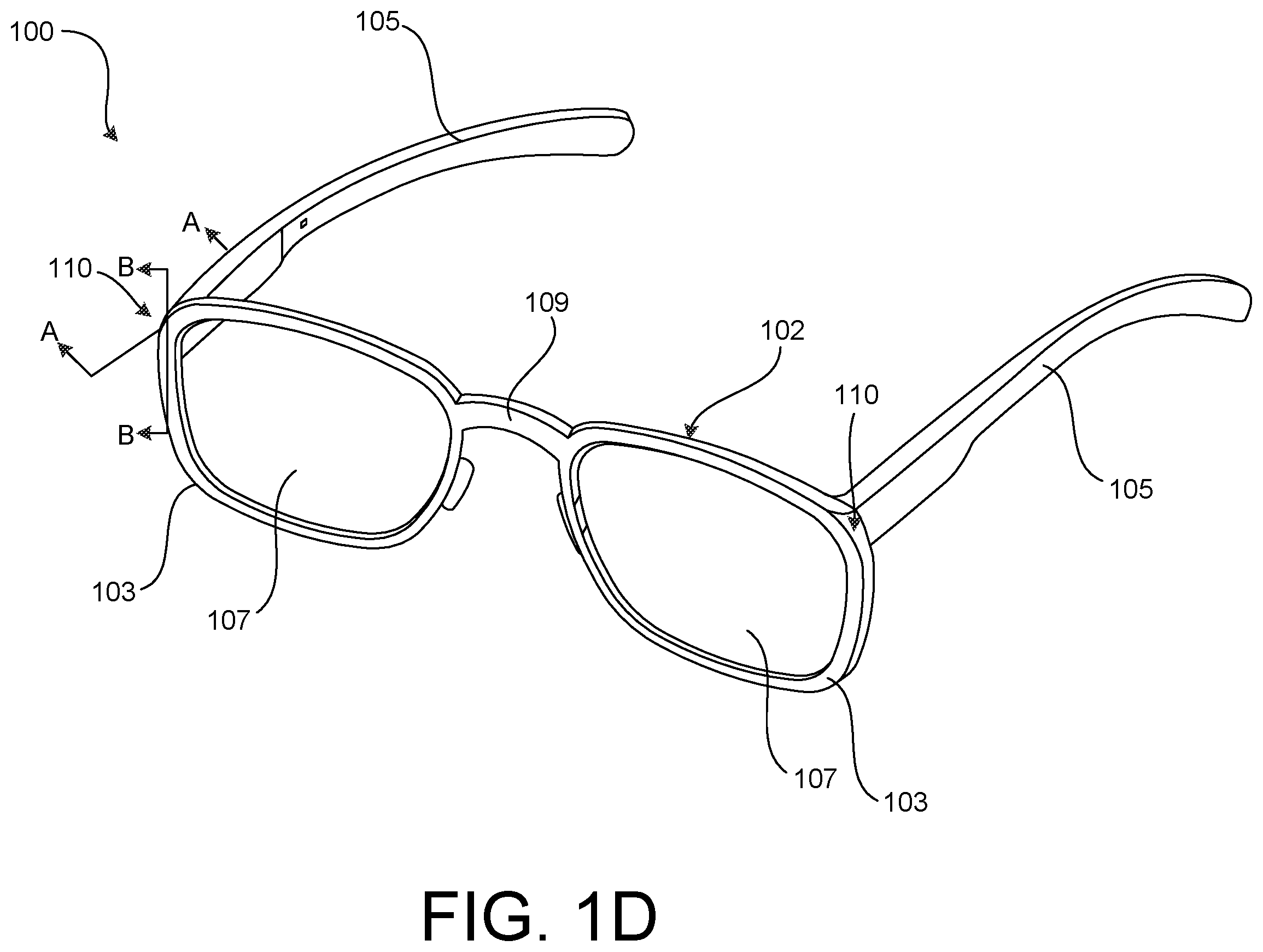 Patent US12437687 Figure 4 – Alignment of waveguide and display in smartglasses