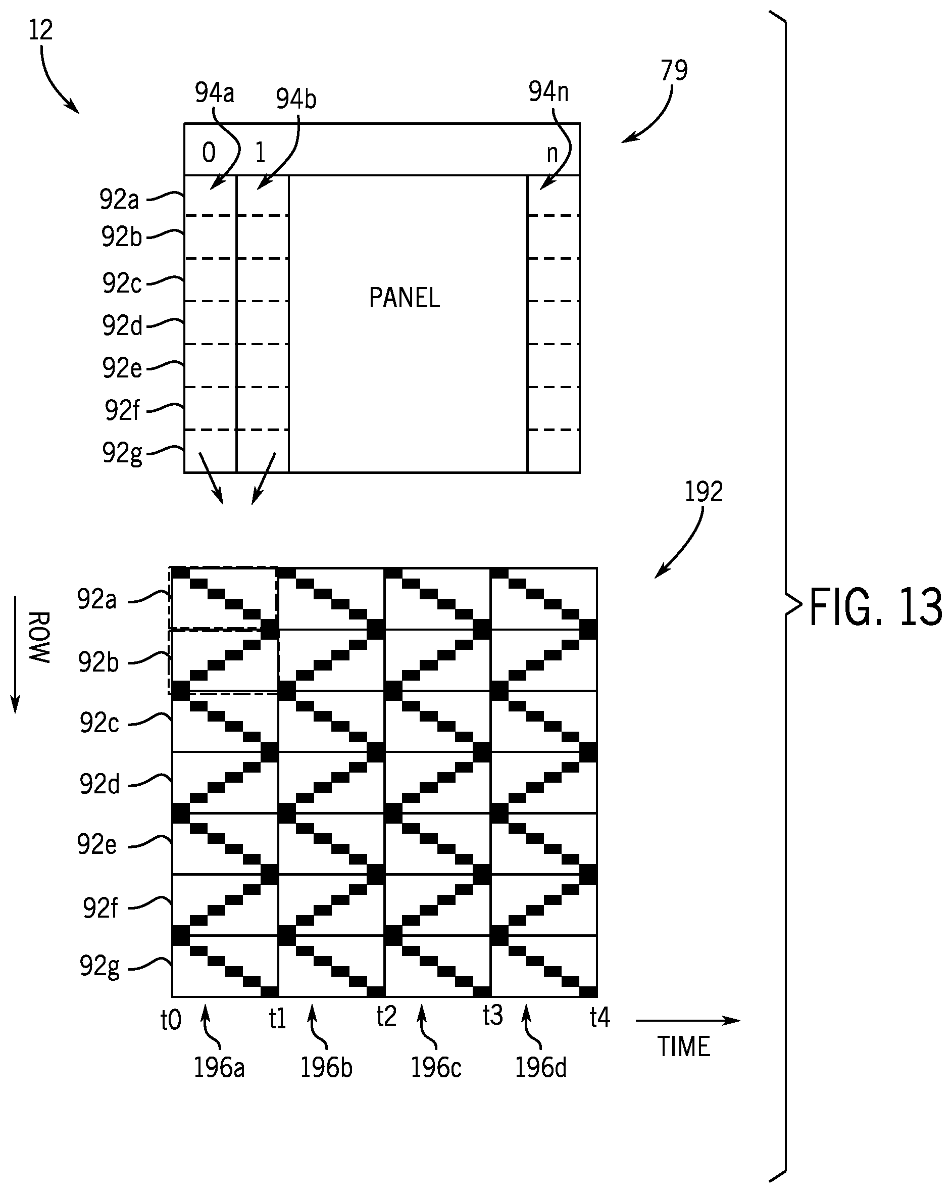 Patent US12437696 Figure 11 – Emission row shuffling for pulsed electronic displays