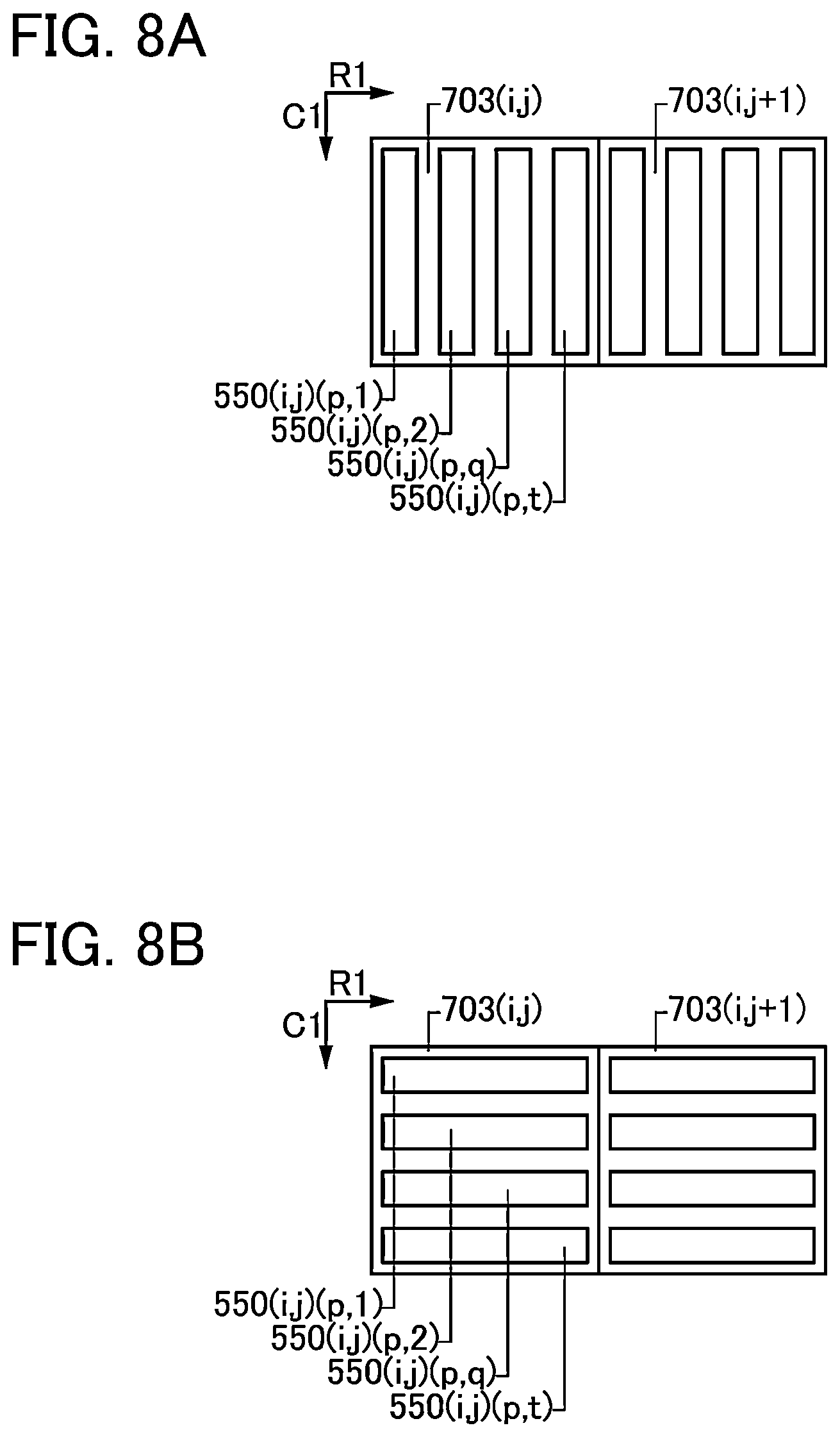 Patent US12437703 Figure 8 – Display apparatus having pixel sets including light-emitting devices