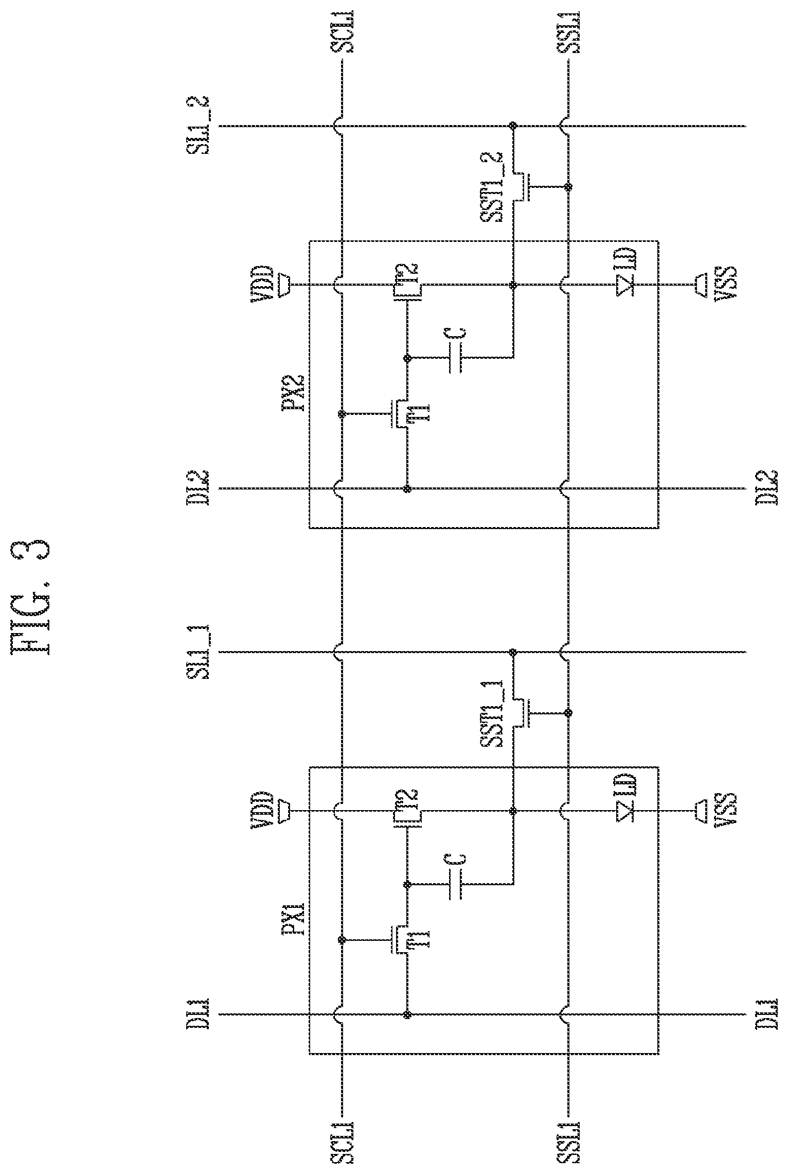 Patent US12437706 Figure 3 – Display device and method for monitoring operation of pixels