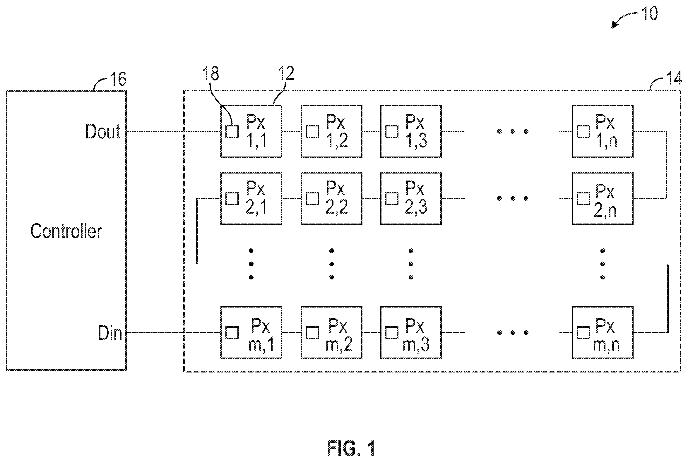Patent US12437707 Figure 1 – Pseudo-exponential encoding for light-emitting devices and related methods
