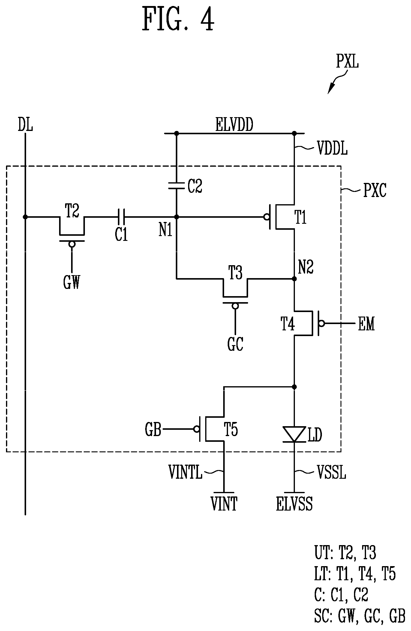 Patent US12437710 Figure 4 – Display device having pixel circuit layer with transistors on different layers
