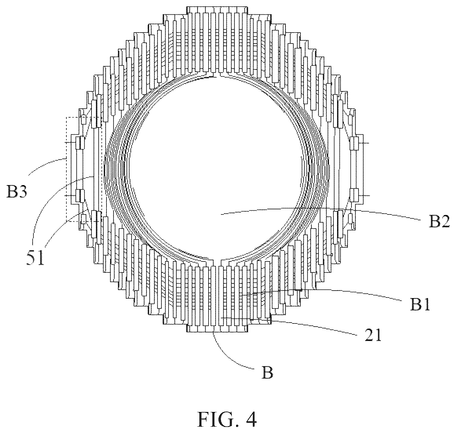 Patent US12437713 Figure 4 – Display panel and display device eliminating split-screen phenomenon between display regions with different light transmittance rates