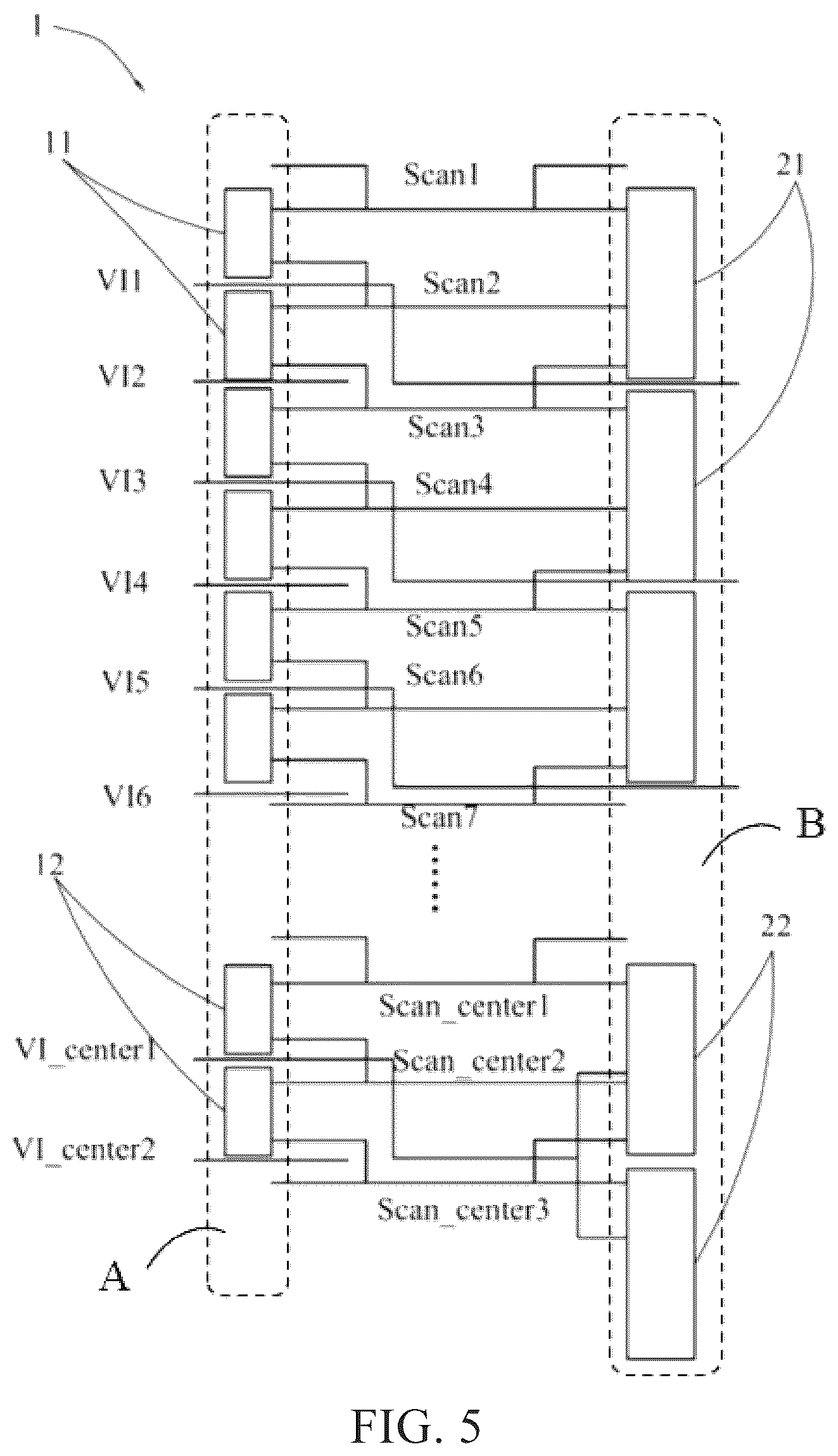 Patent US12437713 Figure 5 – Display panel and display device eliminating split-screen phenomenon between display regions with different light transmittance rates