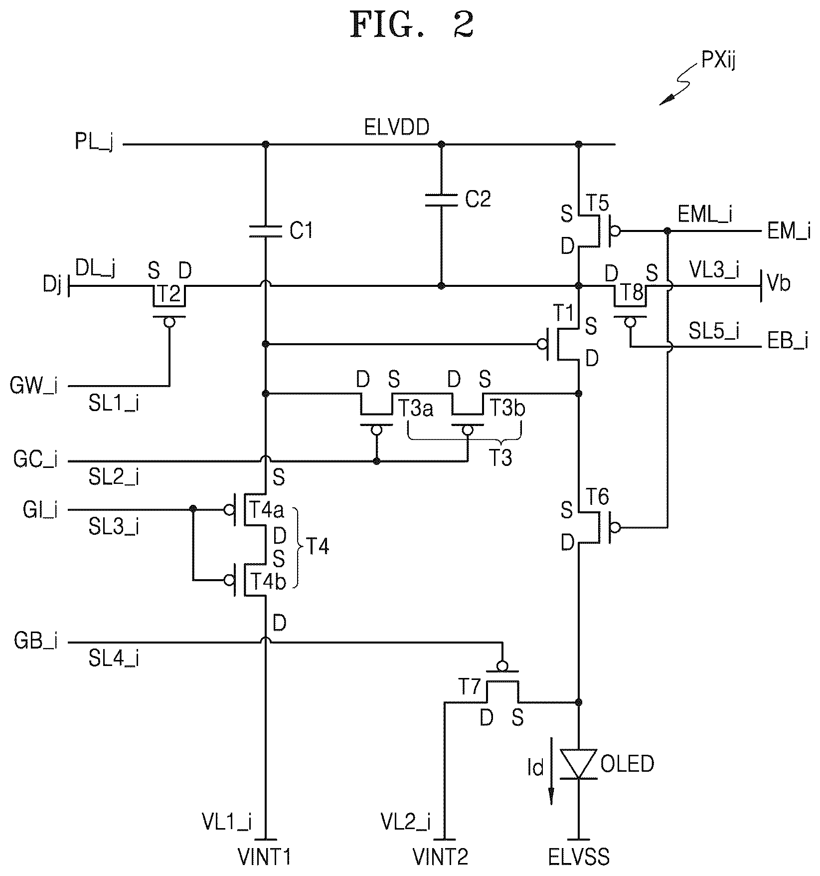 Patent US12437717 Figure 2 – Pixel and display apparatus