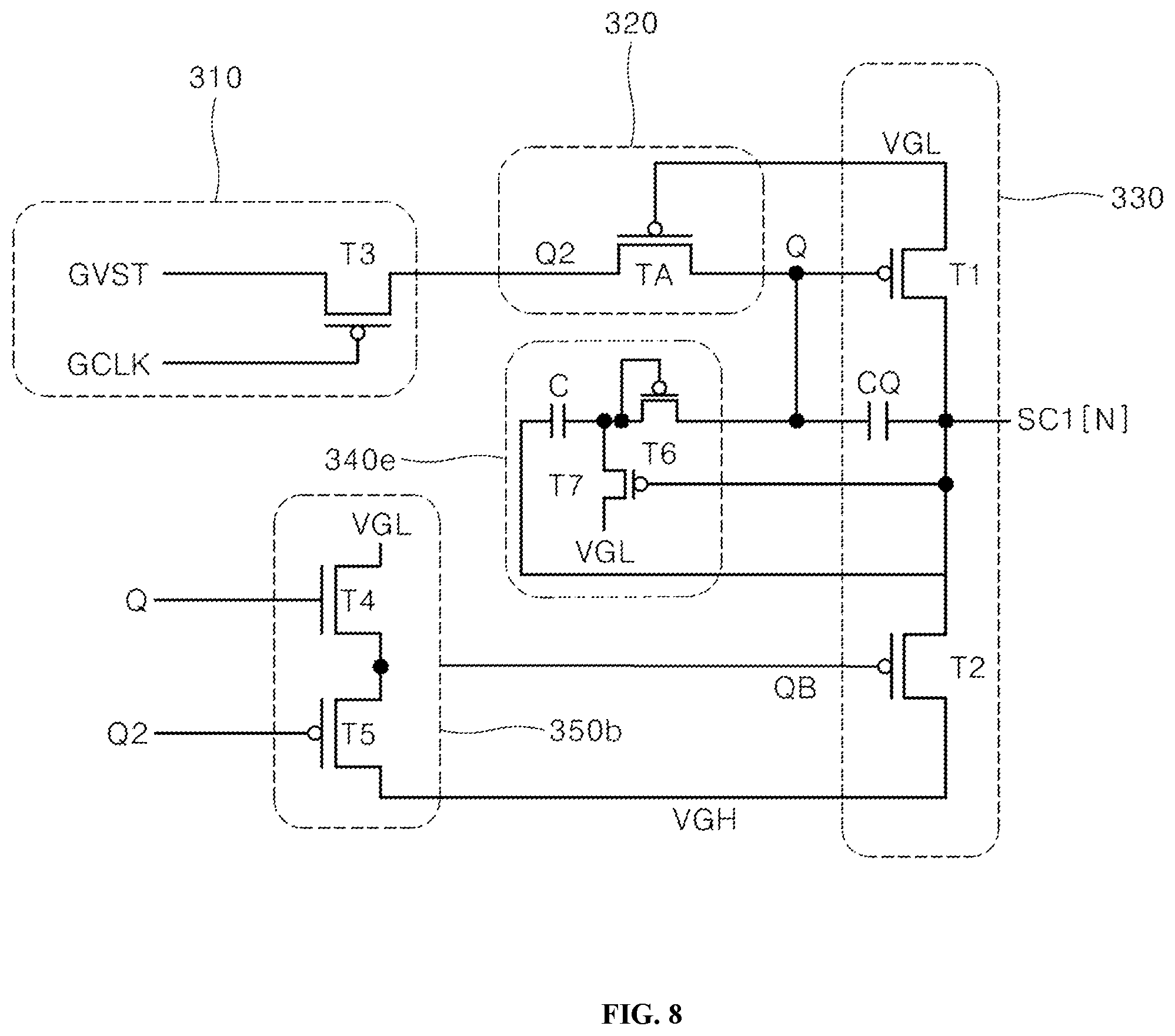 Patent US12437720 Figure 8 – Gate driver circuit, display panel and display device including the same