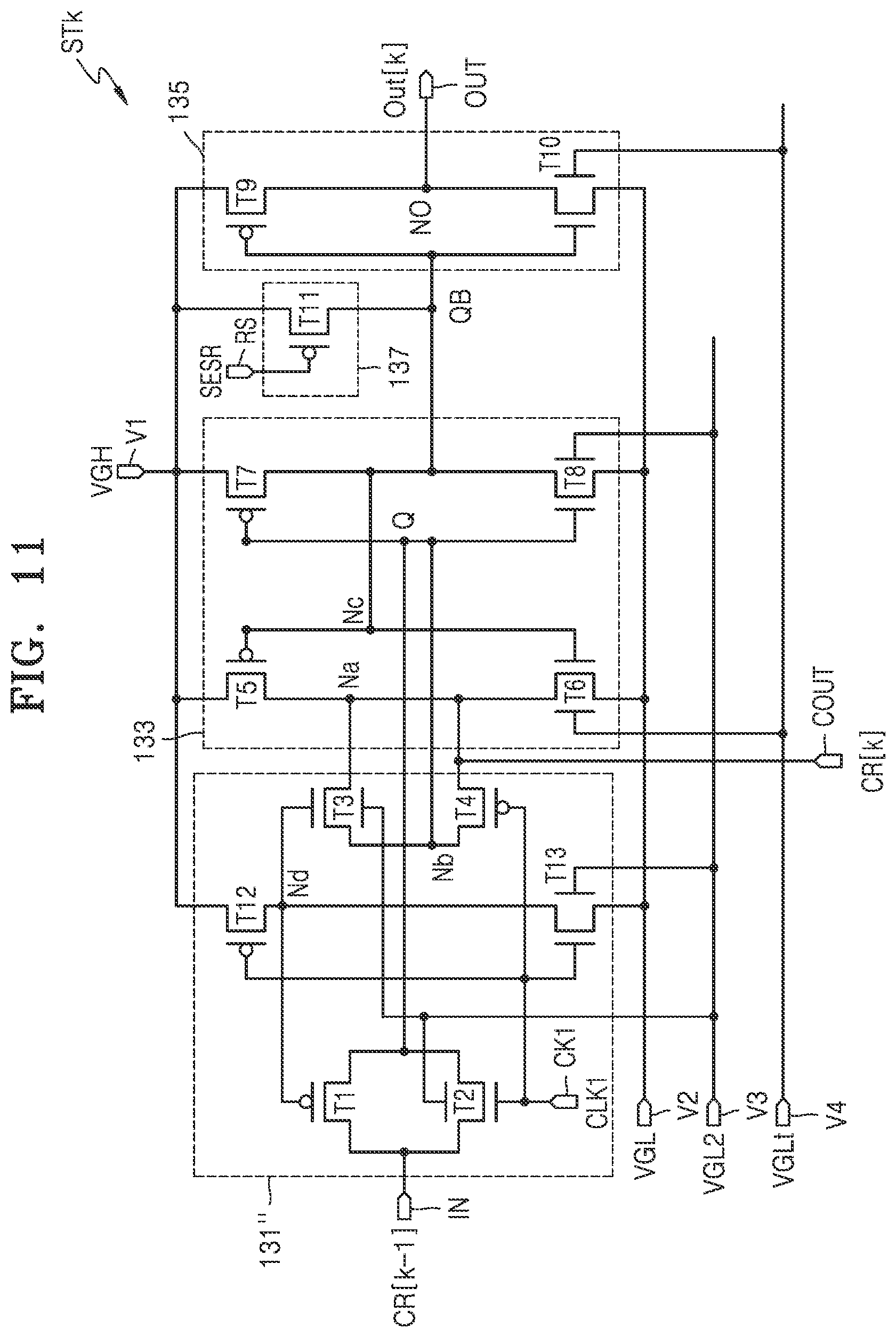Patent US12437724 Figure 11 – Scan driver
