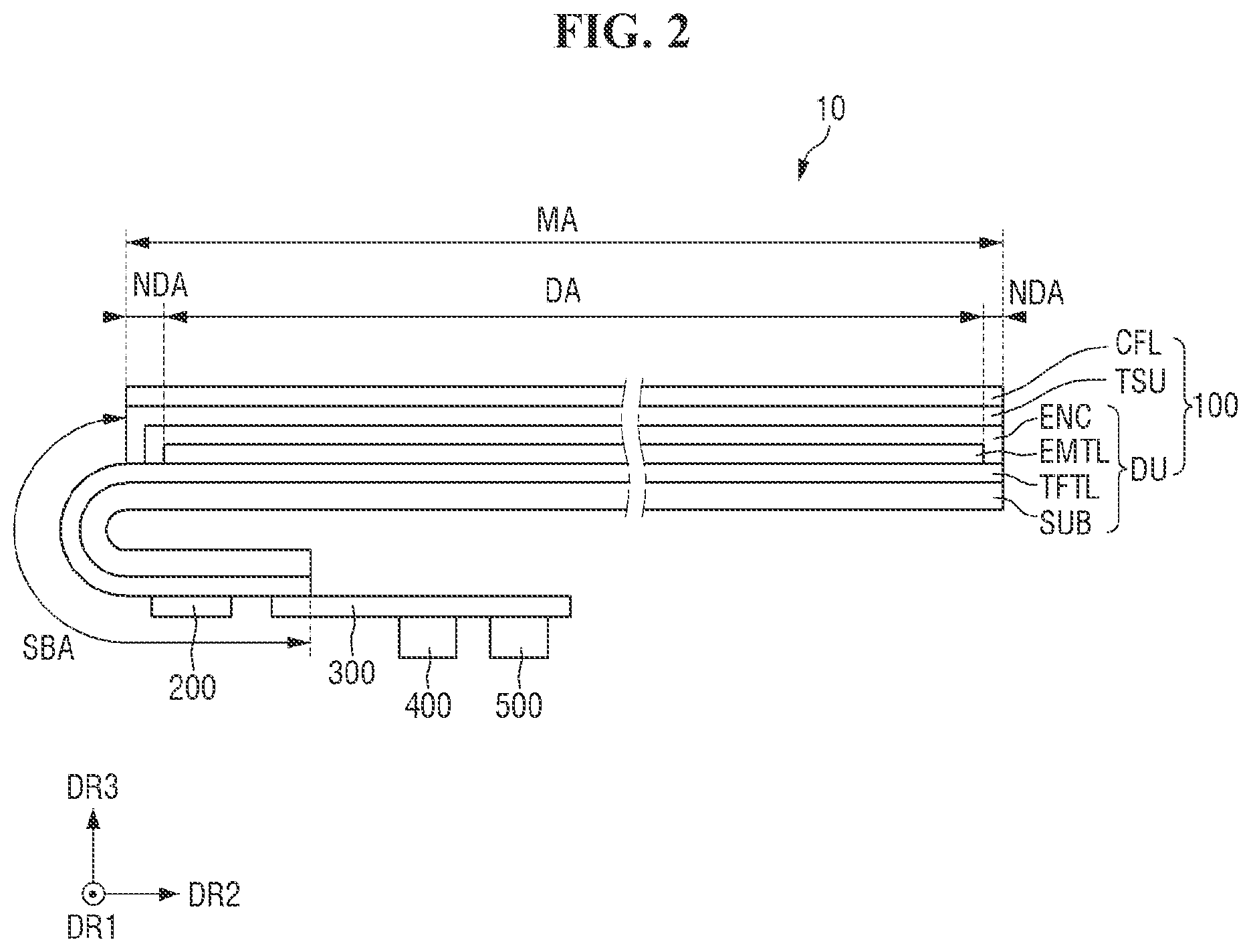 Patent US12437726 Figure 2 – Display device having a driving transistor with double gate control and method for driving the same