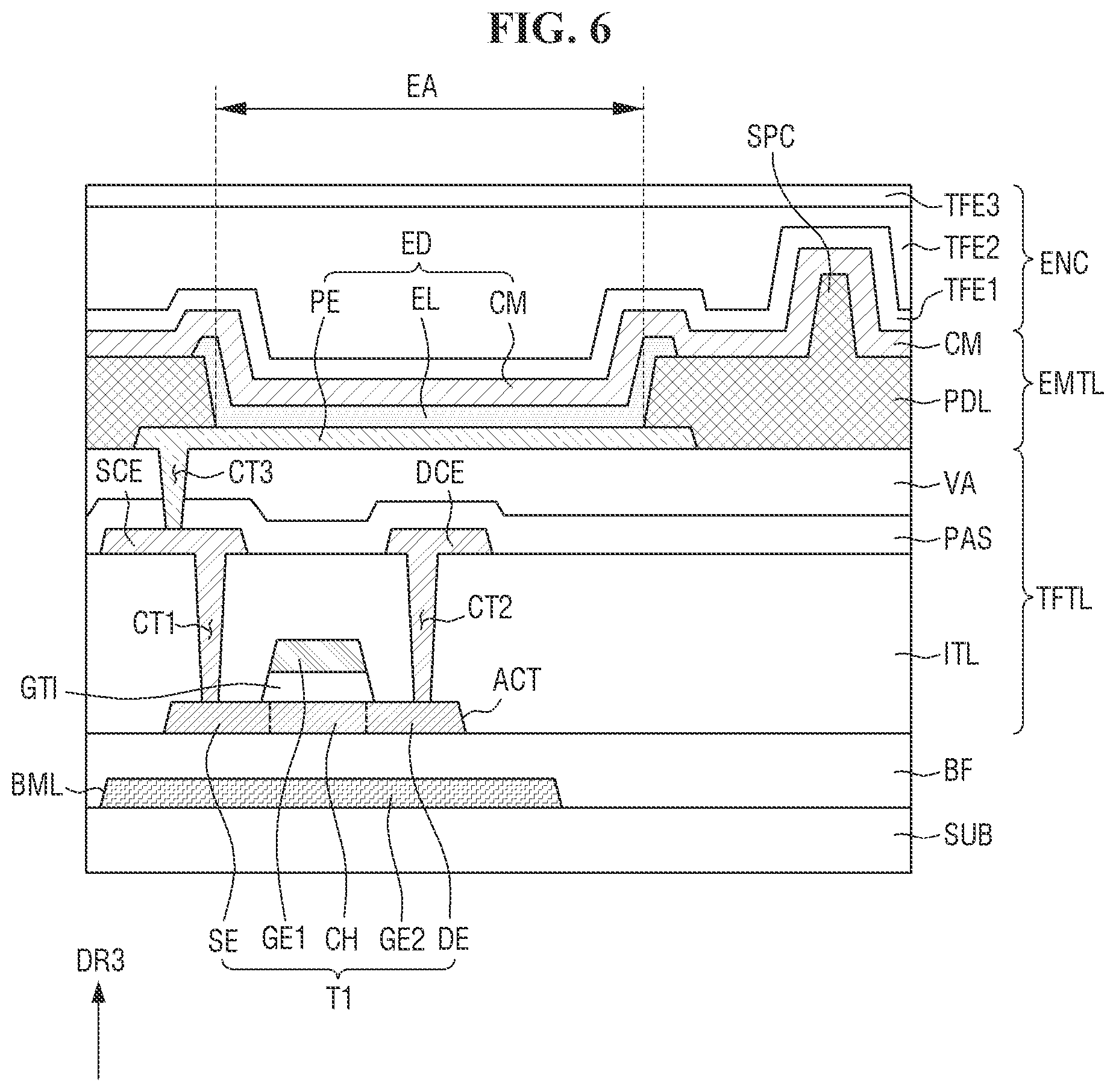 Patent US12437726 Figure 6 – Display device having a driving transistor with double gate control and method for driving the same