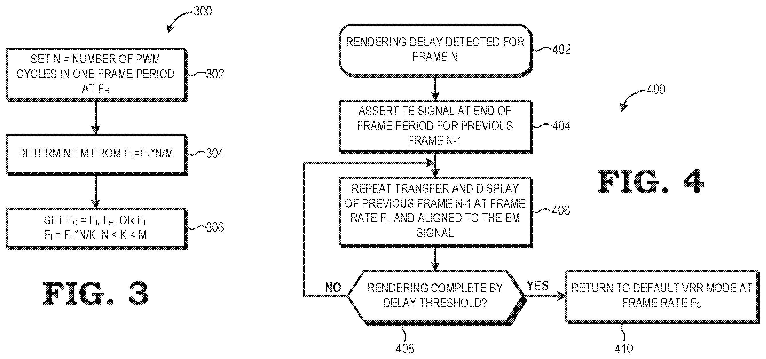 Patent US12437727 Figure 3 – Variable refresh rate control using PWM-aligned frame periods
