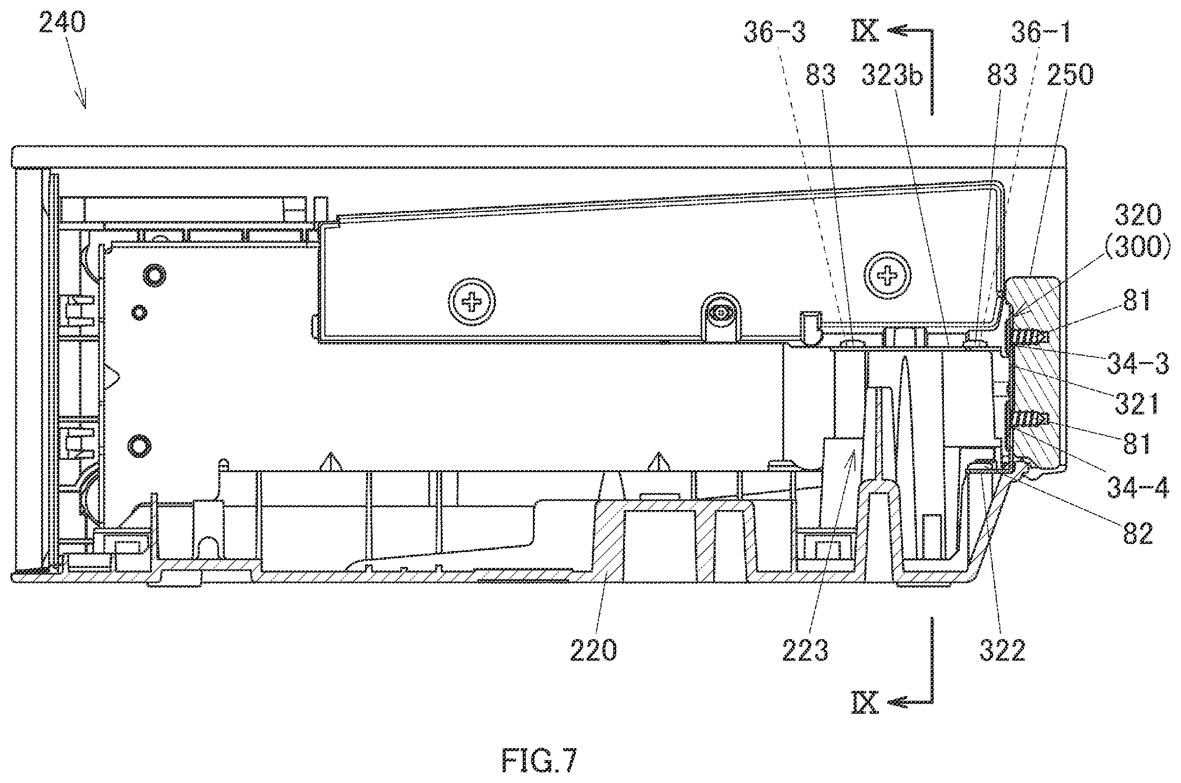 Patent US12437738 Figure 7 – Case and keyboard instrument