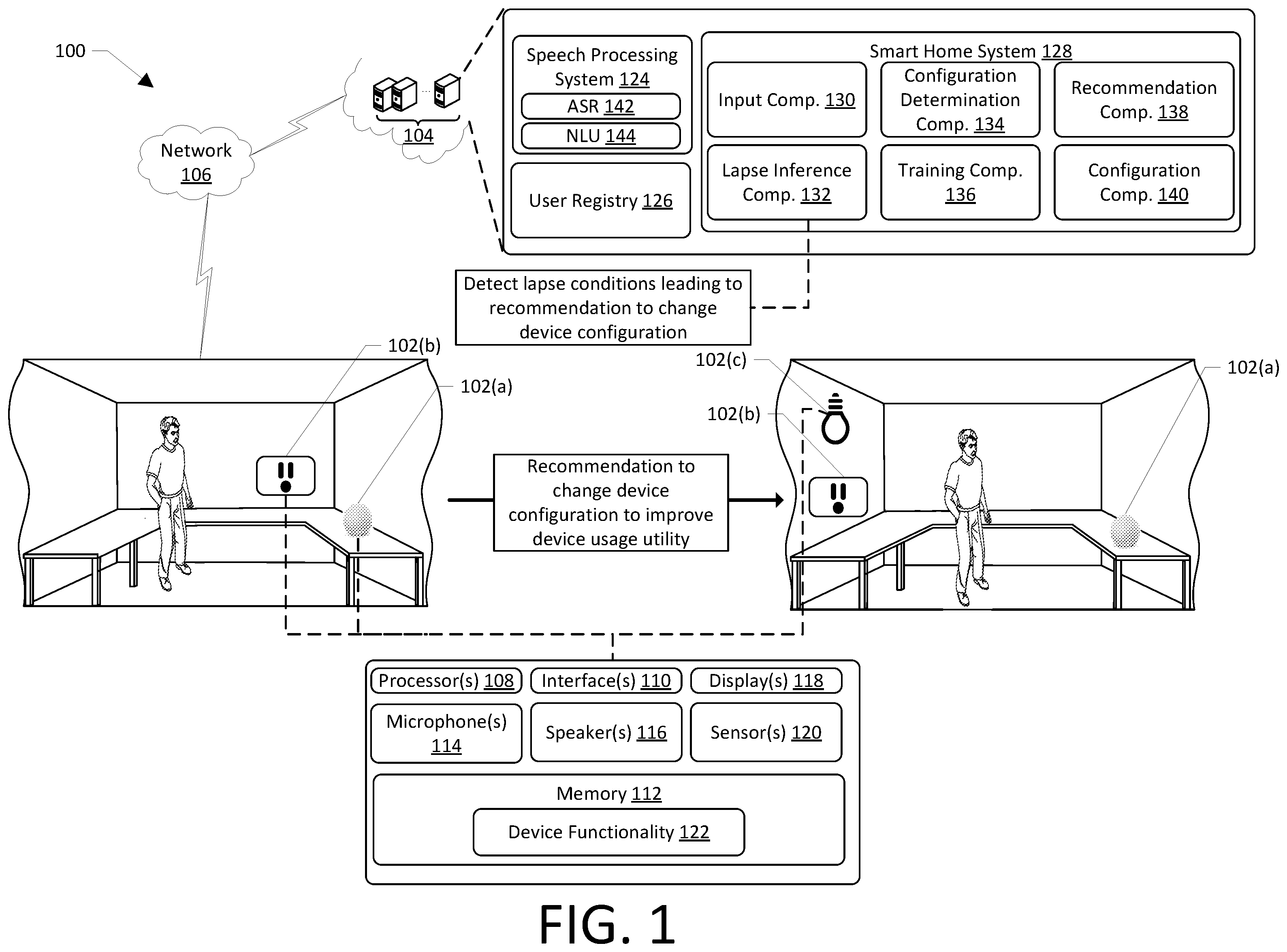Patent US12437757 Figure 1 – Device configuration usage optimization