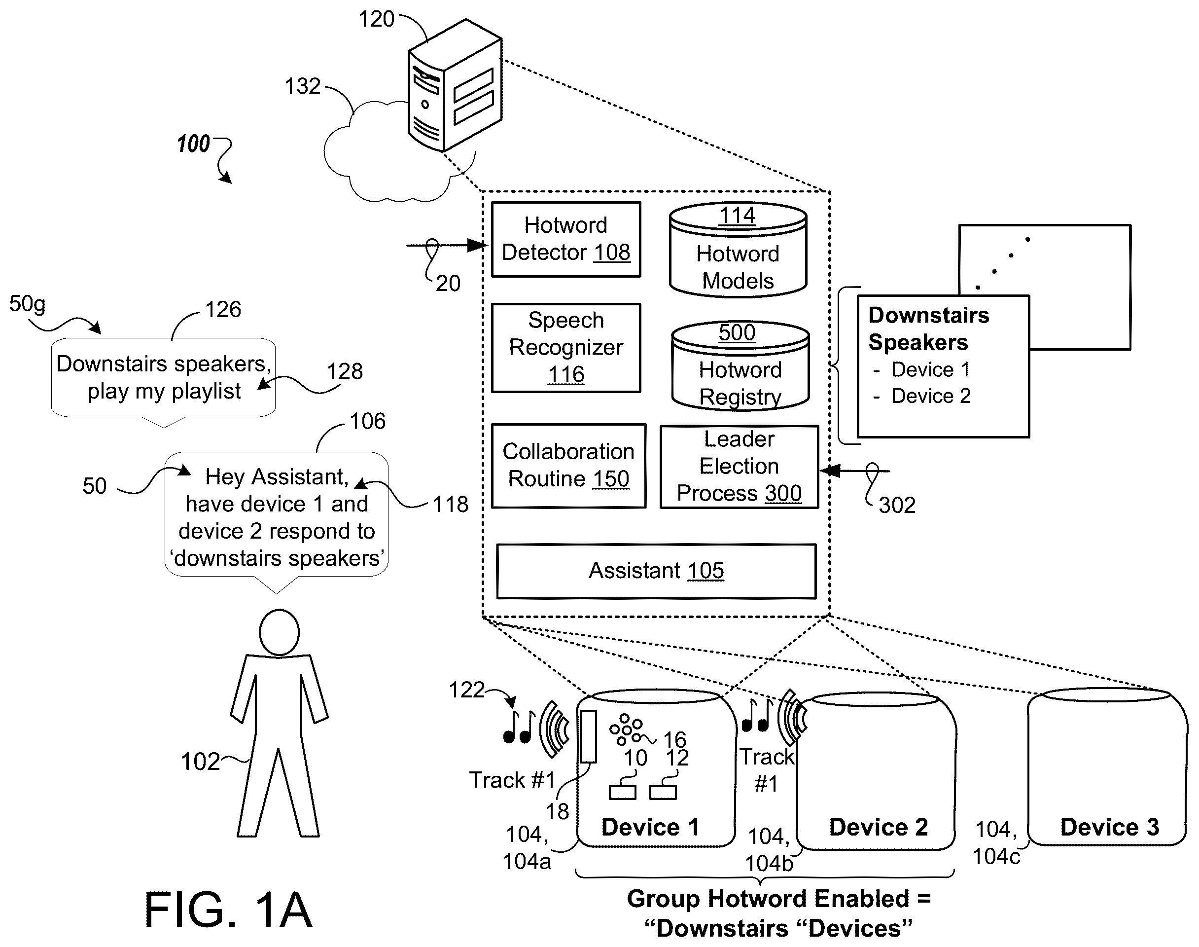 Patent US12437761 Figure 1 – Group hotwords