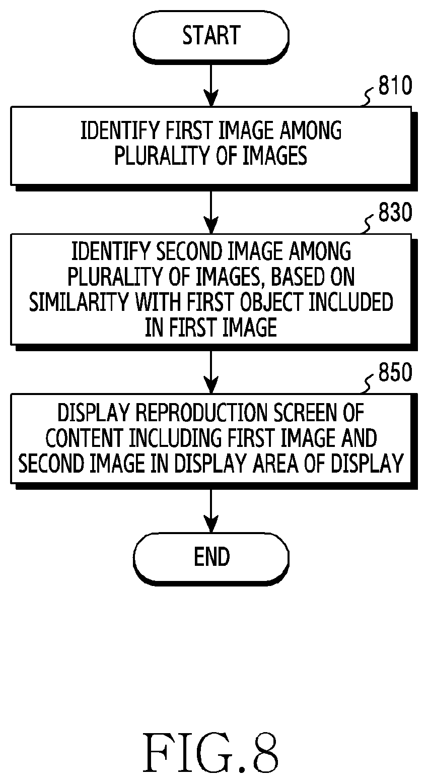 Patent US12437784 Figure 8 – Image processing method and electronic device supporting same