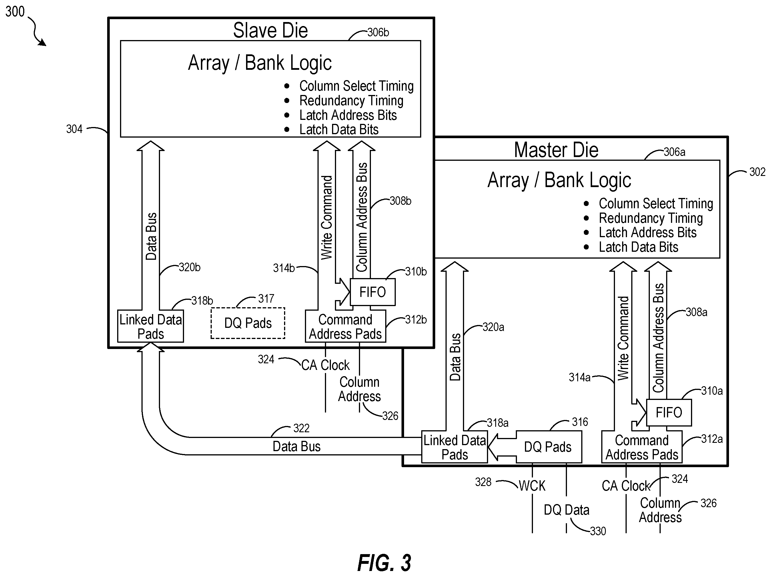 Patent US12437789 Figure 3 – Apparatus with timing control for a die grouping