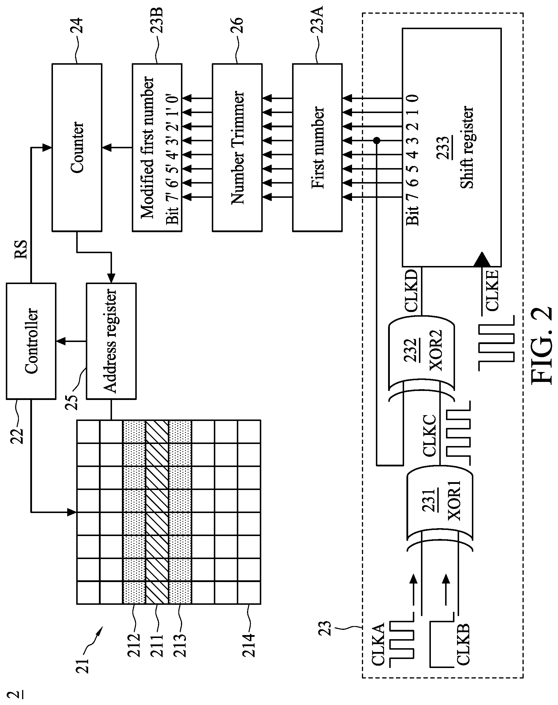 Patent US12437796 Figure 2 – Memory devices having a random number generator for protecting memory cells, and methods for protecting memory devices