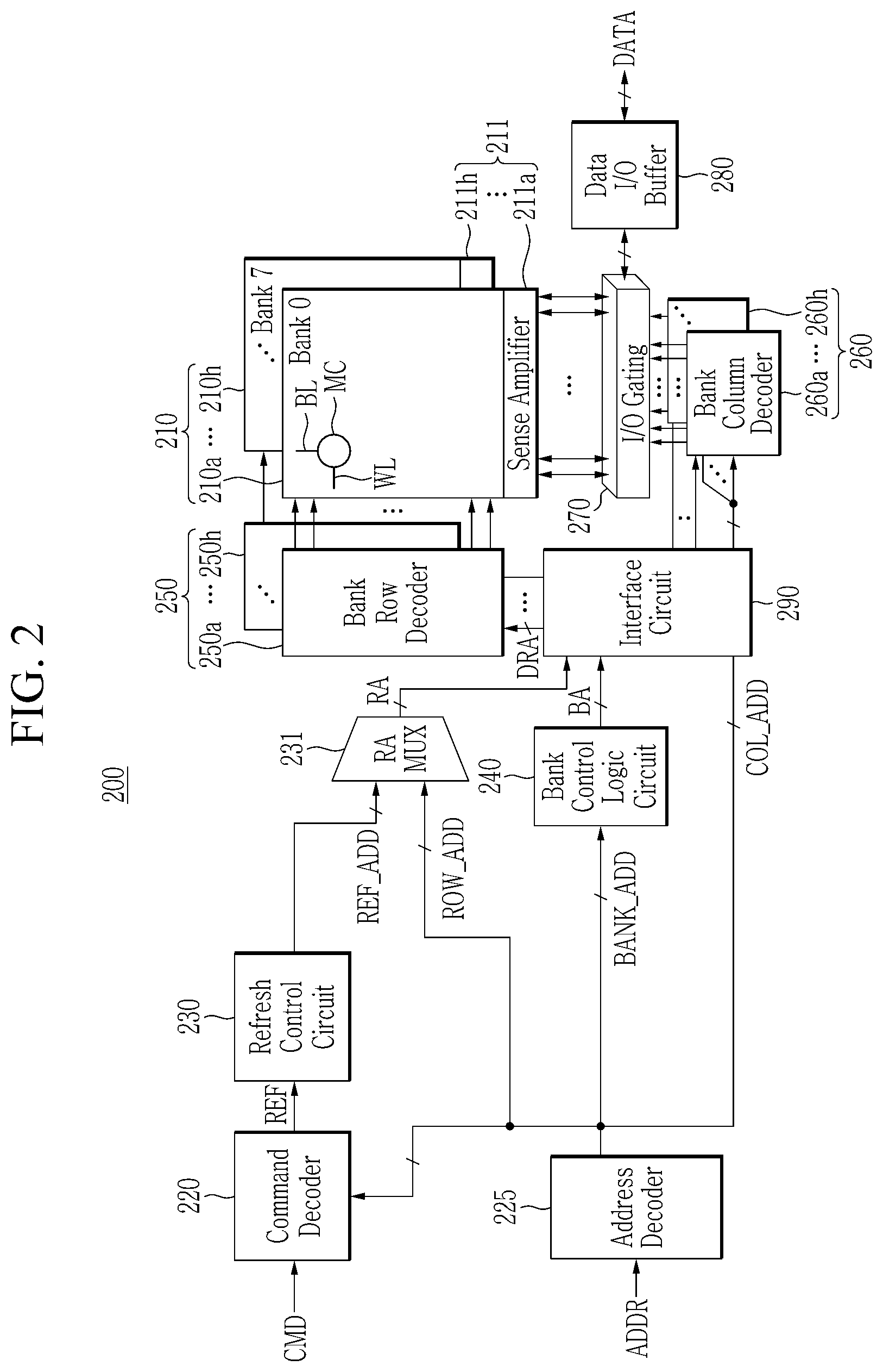 Patent US12437797 Figure 2 – Memory device and precharging method thereof