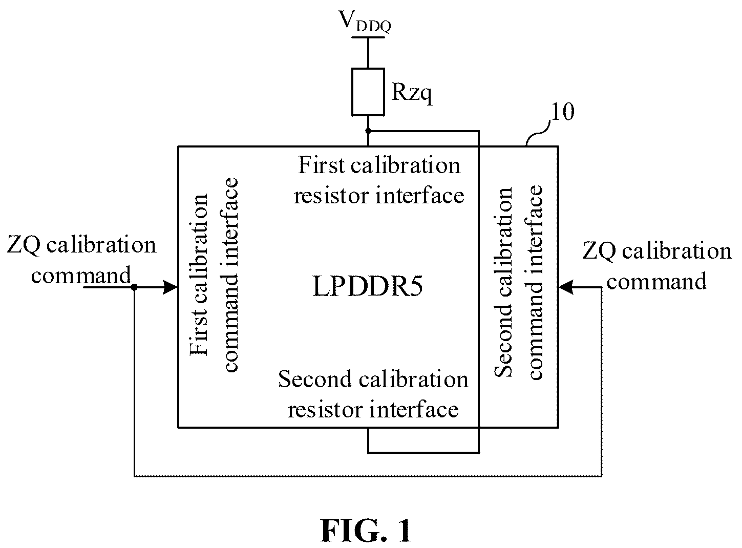 Patent US12437799 Figure 1 – Memory device and ZQ calibration method