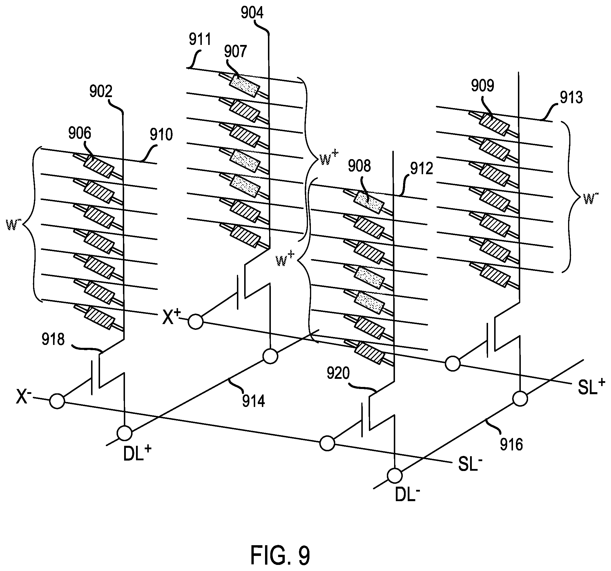 Patent US12437810 Figure 9 – Memory device performing multiplication using logical states of memory cells