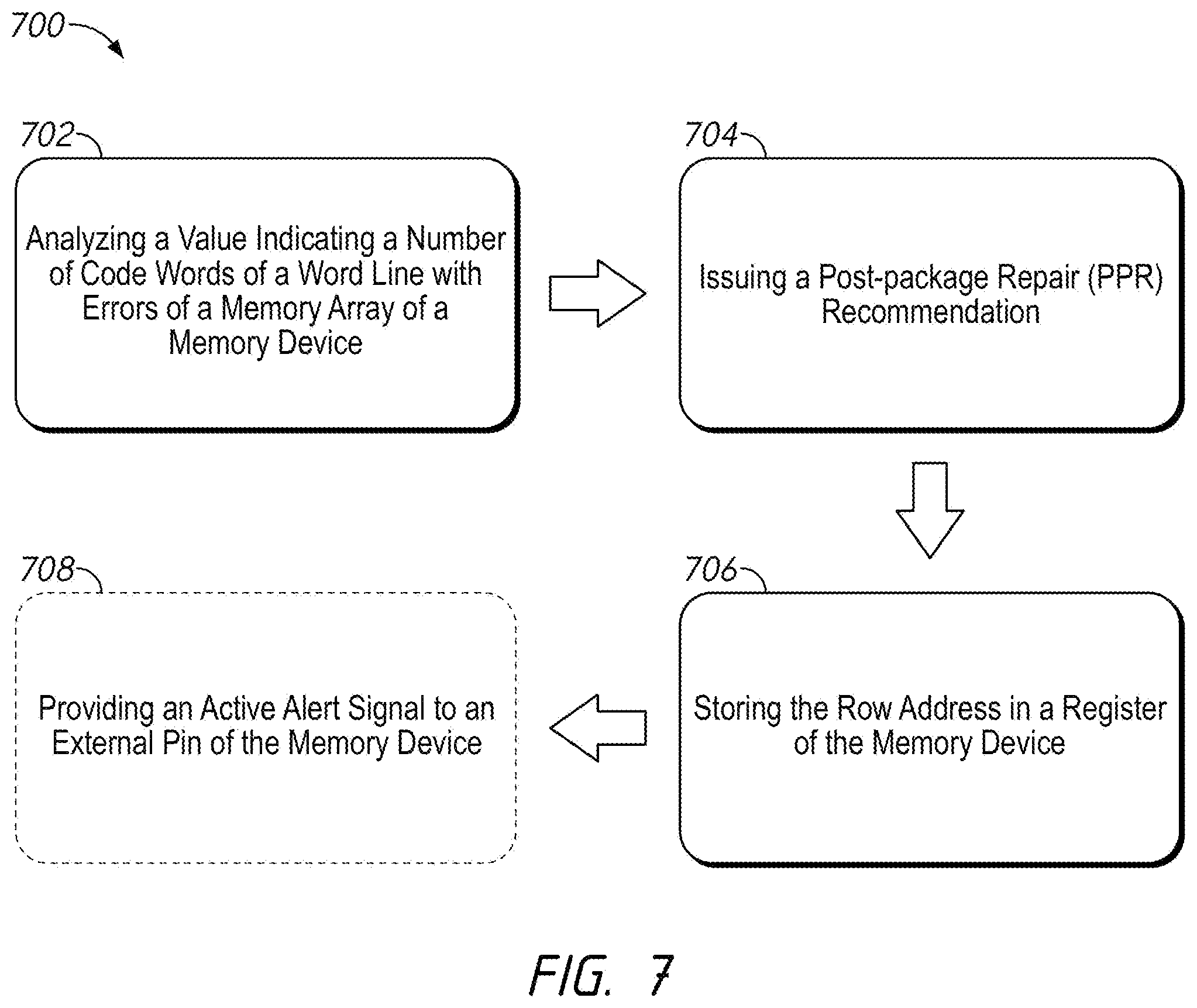 Patent US12437829 Figure 7 – Apparatuses, systems, and methods for storing error information and providing recommendations based on same