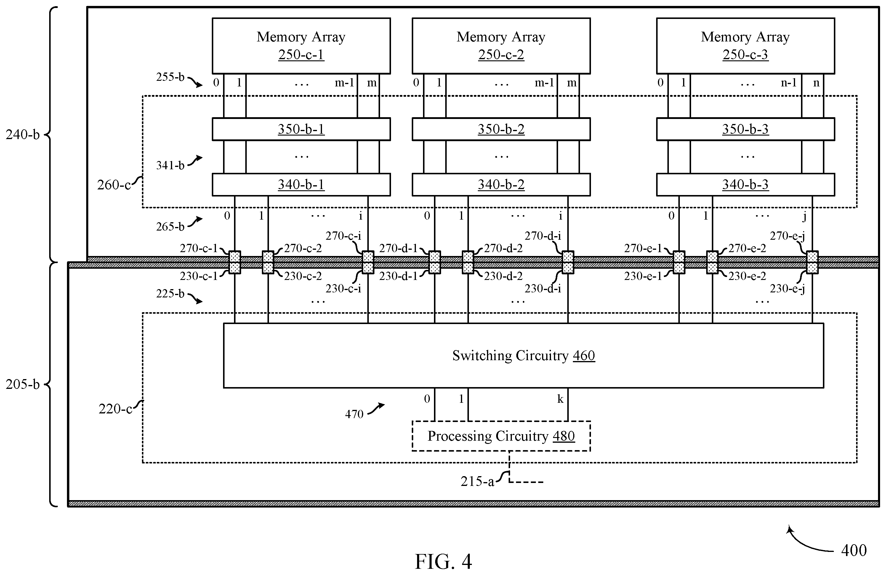 Patent US12437832 Figure 4 – Repair techniques for coupled memory dies