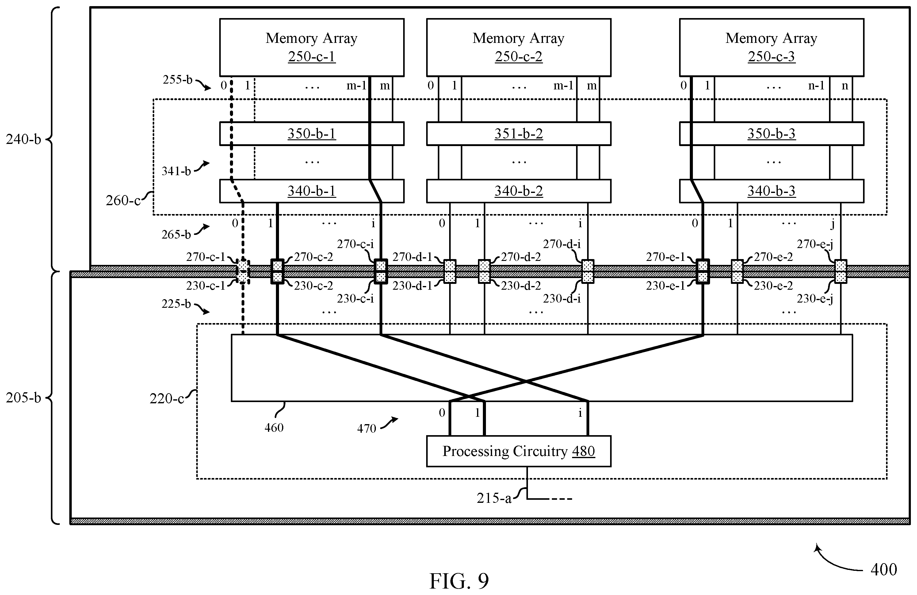 Patent US12437832 Figure 9 – Repair techniques for coupled memory dies