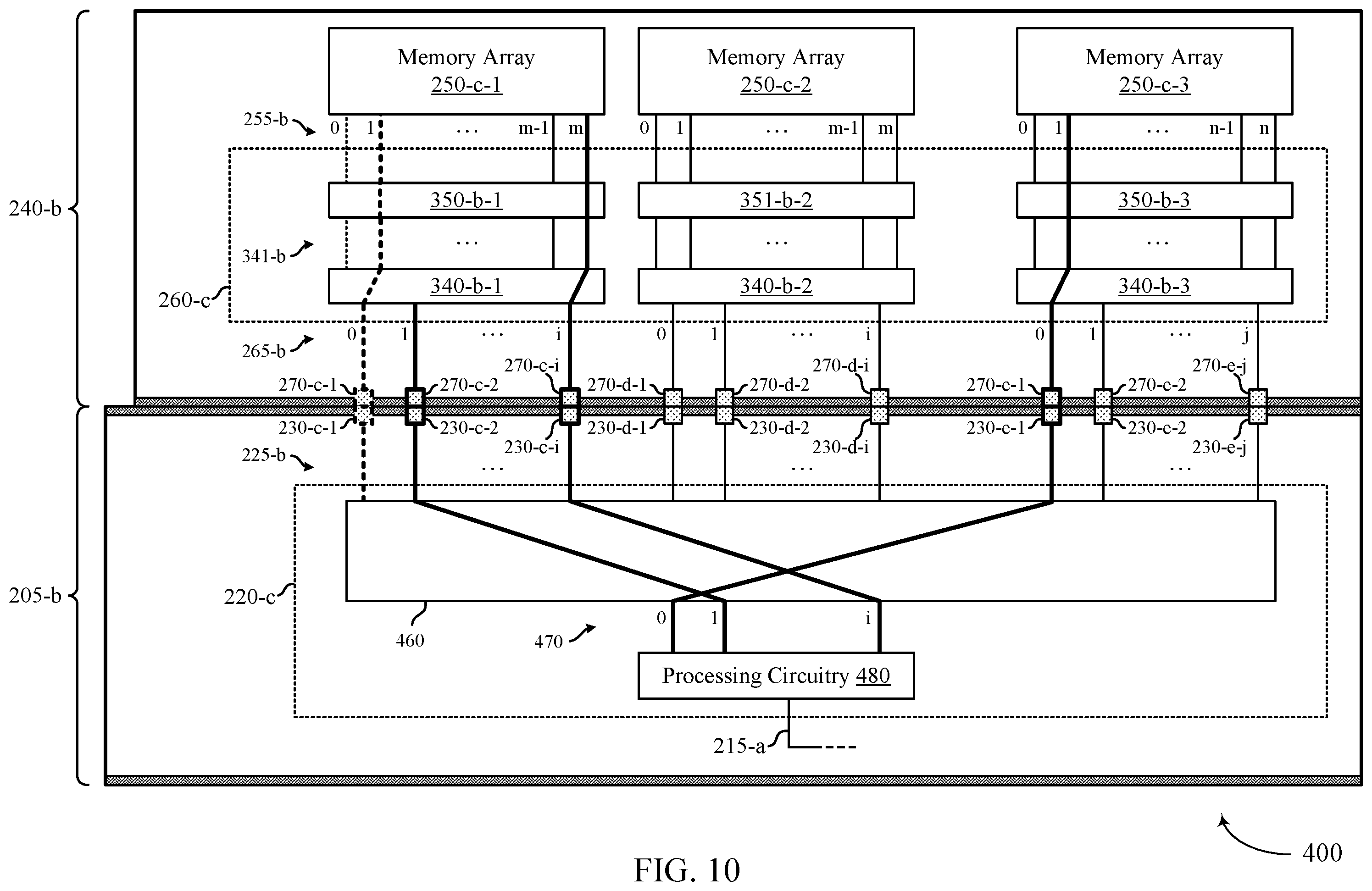 Patent US12437832 Figure 10 – Repair techniques for coupled memory dies