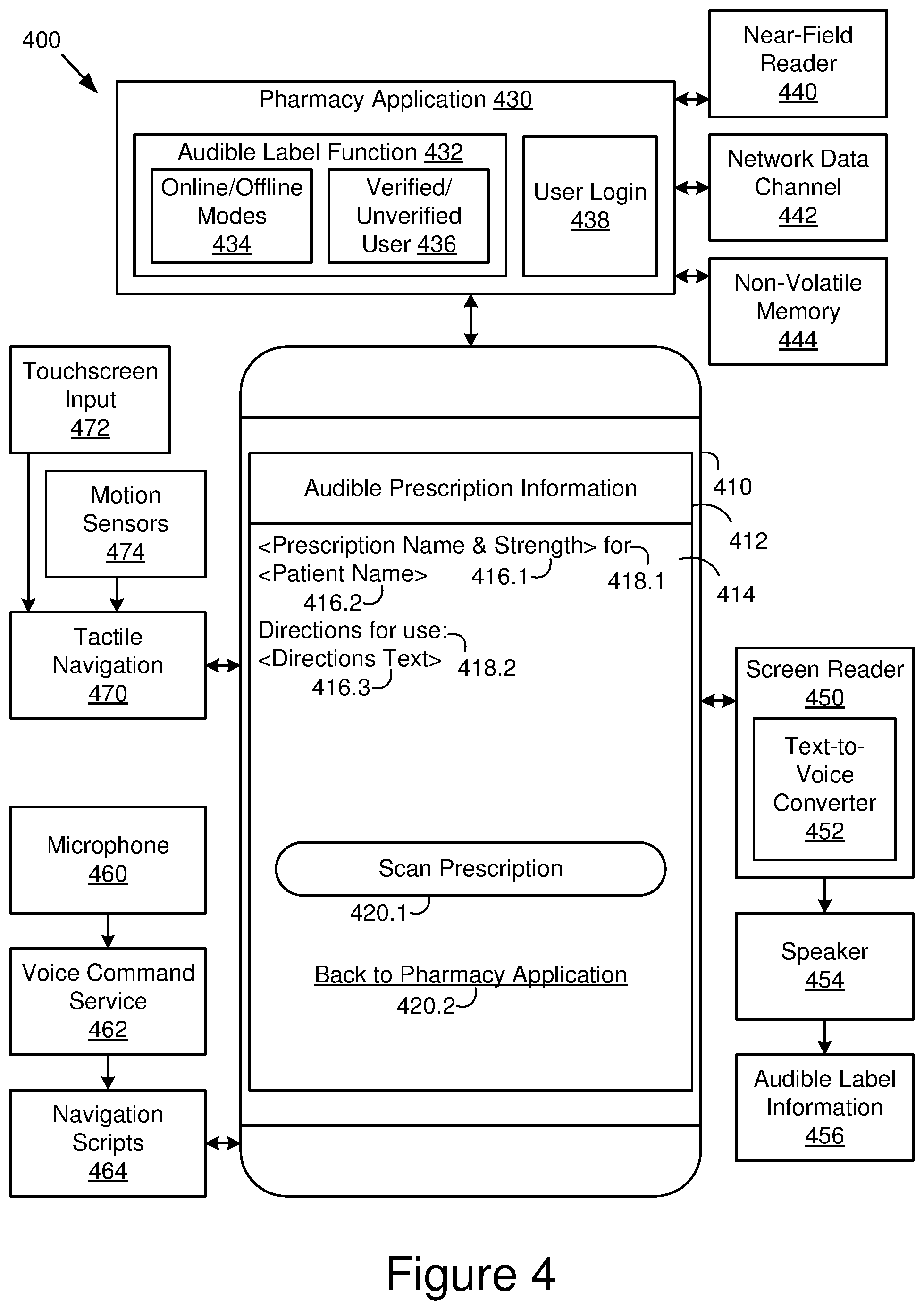 Patent US12437852 Figure 4 – System and method for audible prescription label information using RFID prescription packaging