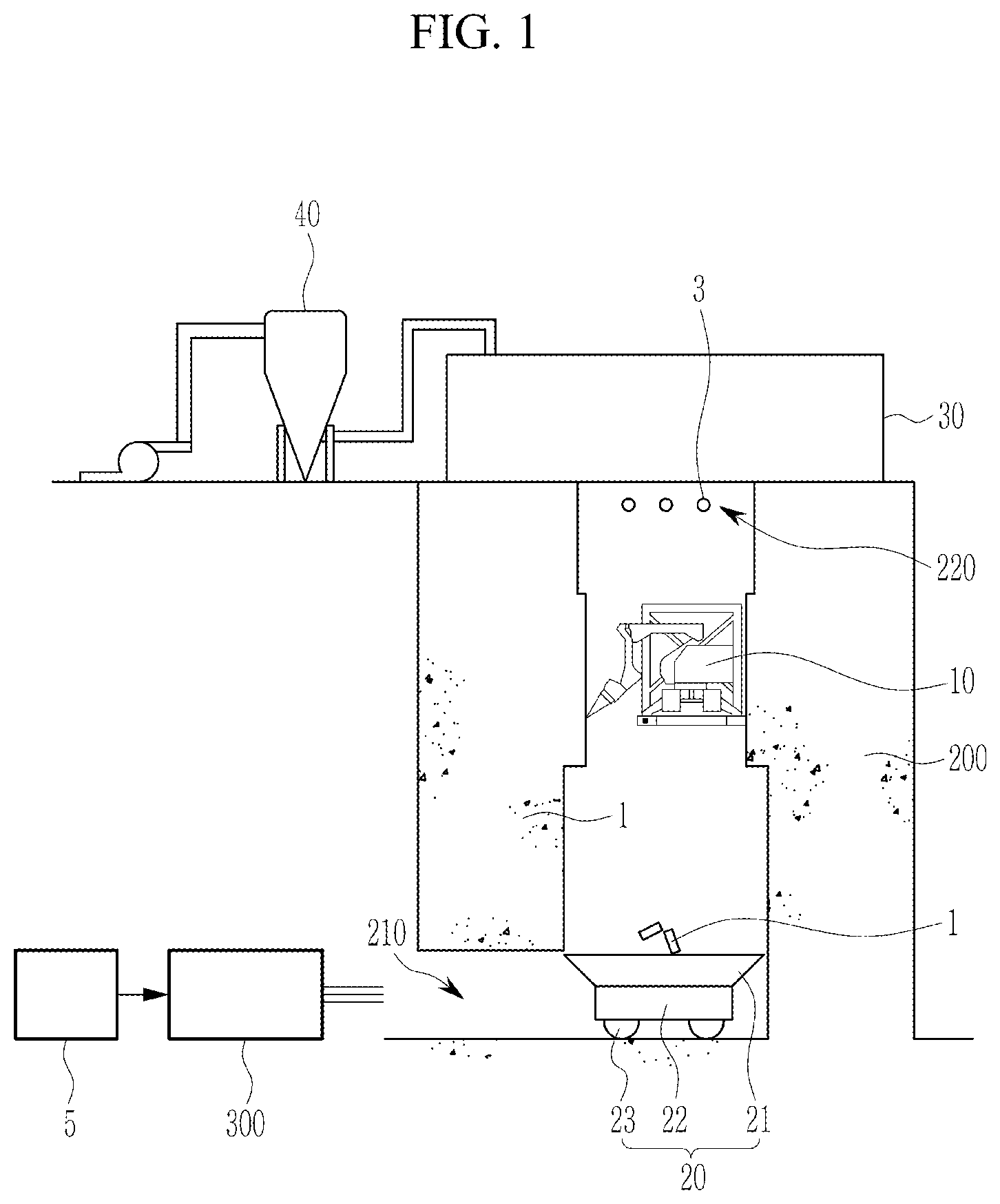 Patent US12437892 Figure 1 – Dismantling and decontamination system and method of bioprotective concrete of PWR type nuclear power plant