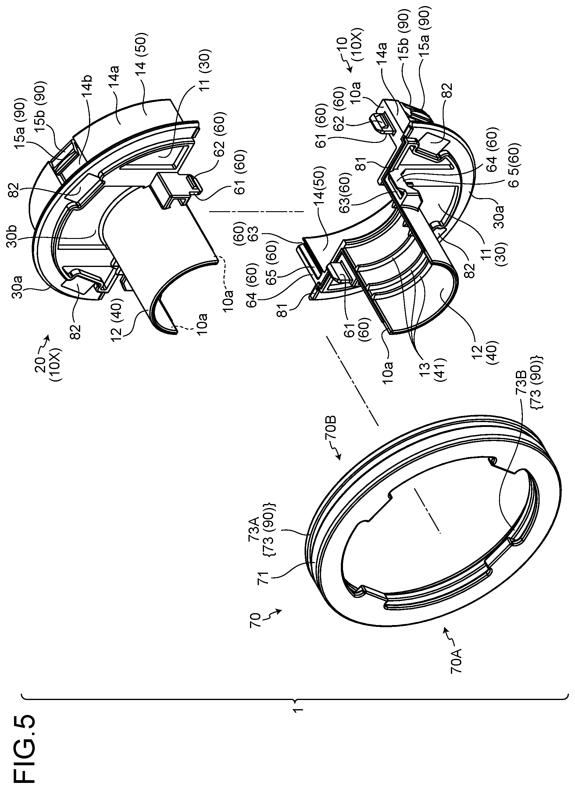 Patent US12437903 Figure 5 – Grommet and wire harness