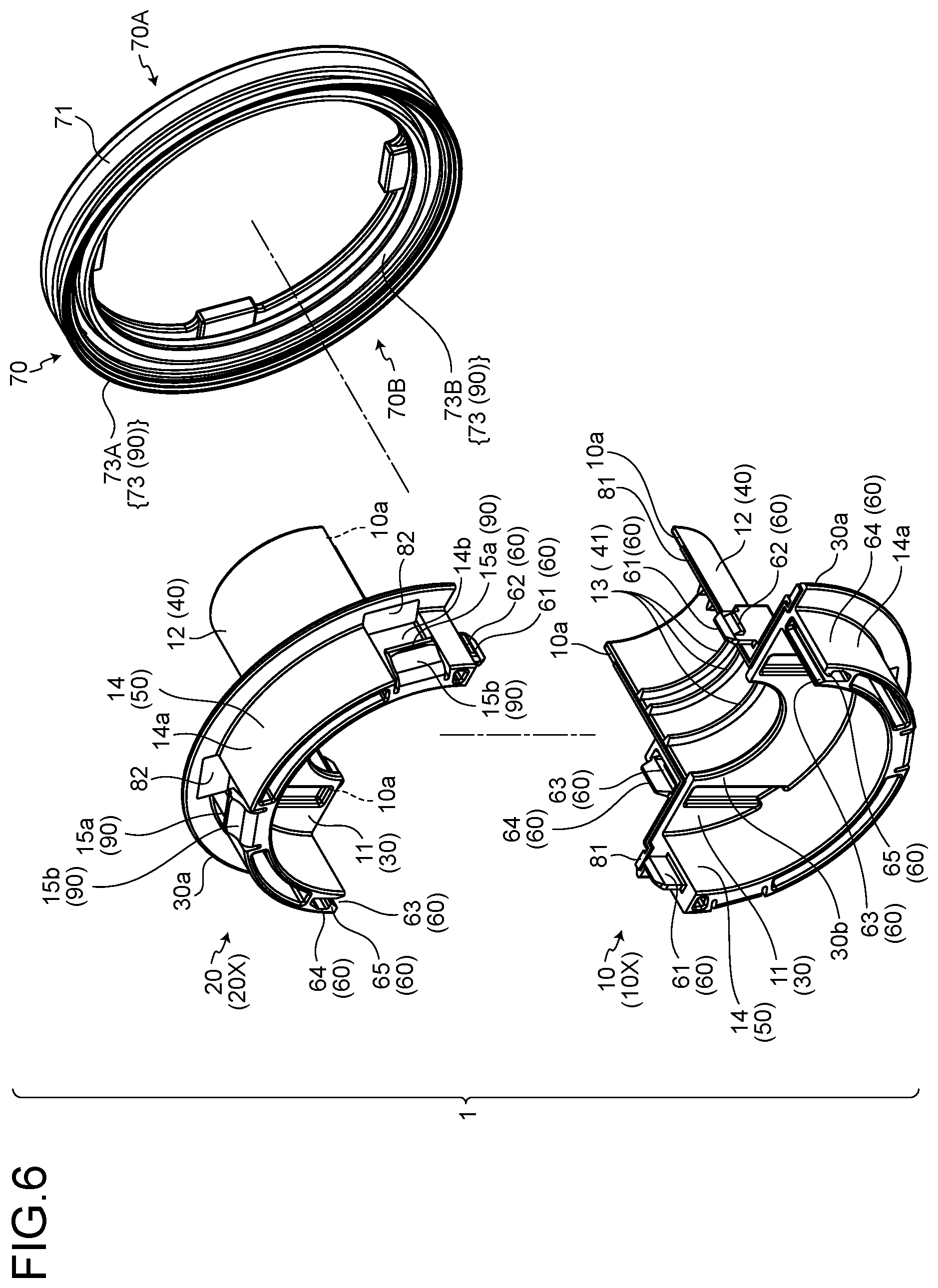 Patent US12437903 Figure 6 – Grommet and wire harness