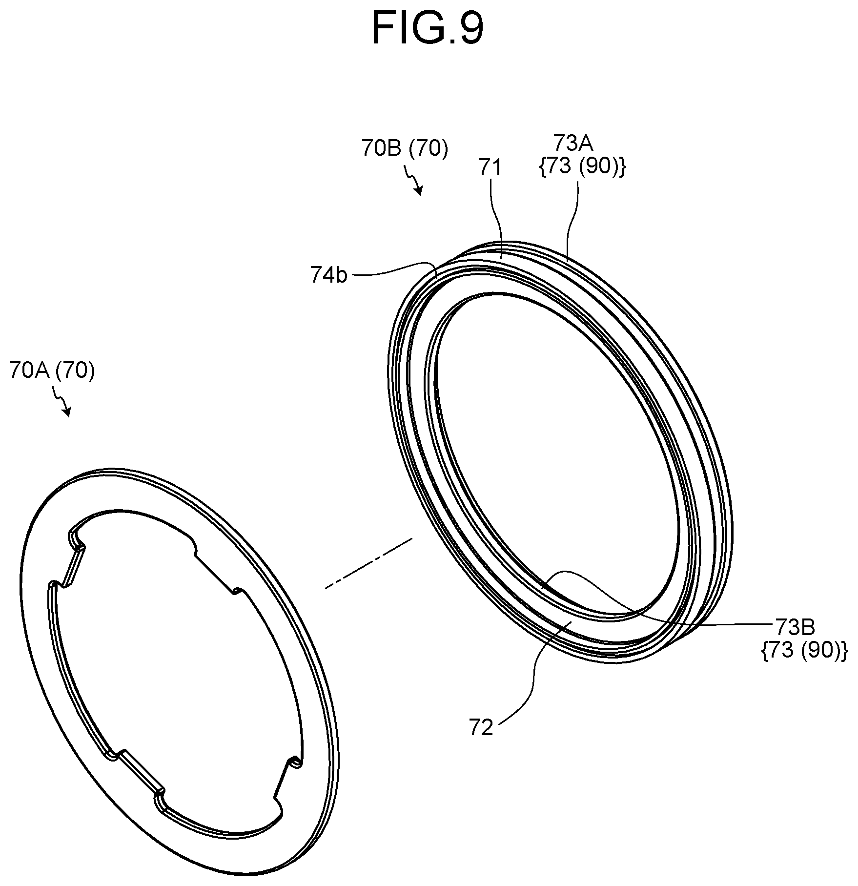 Patent US12437903 Figure 9 – Grommet and wire harness