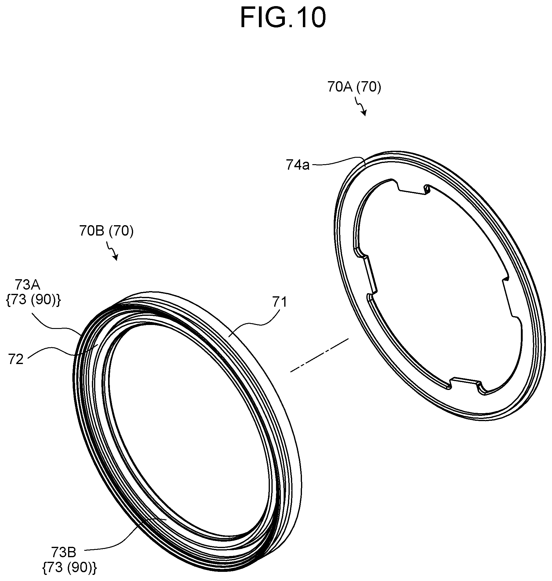 Patent US12437903 Figure 10 – Grommet and wire harness
