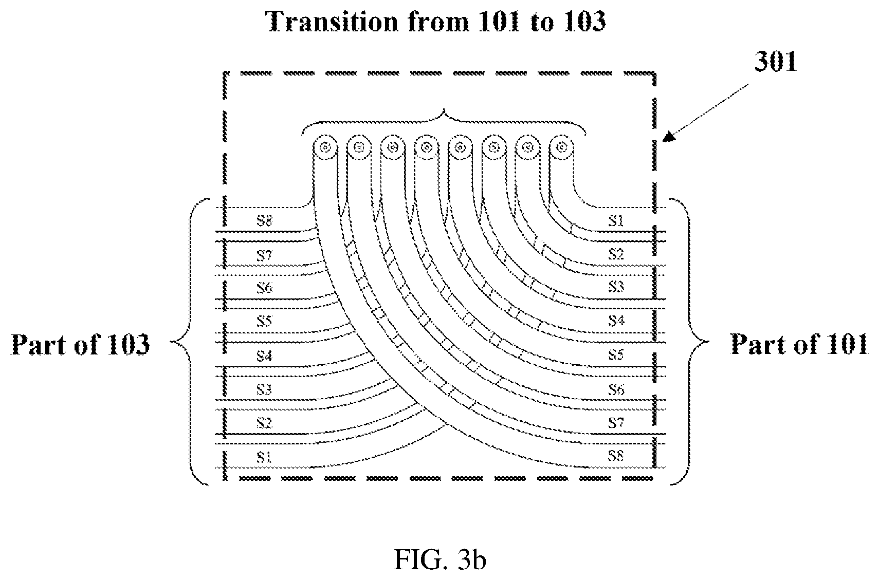 Patent US12437915 Figure 4 – Simple litz planar architecture with minimal vias to reduce AC resistance