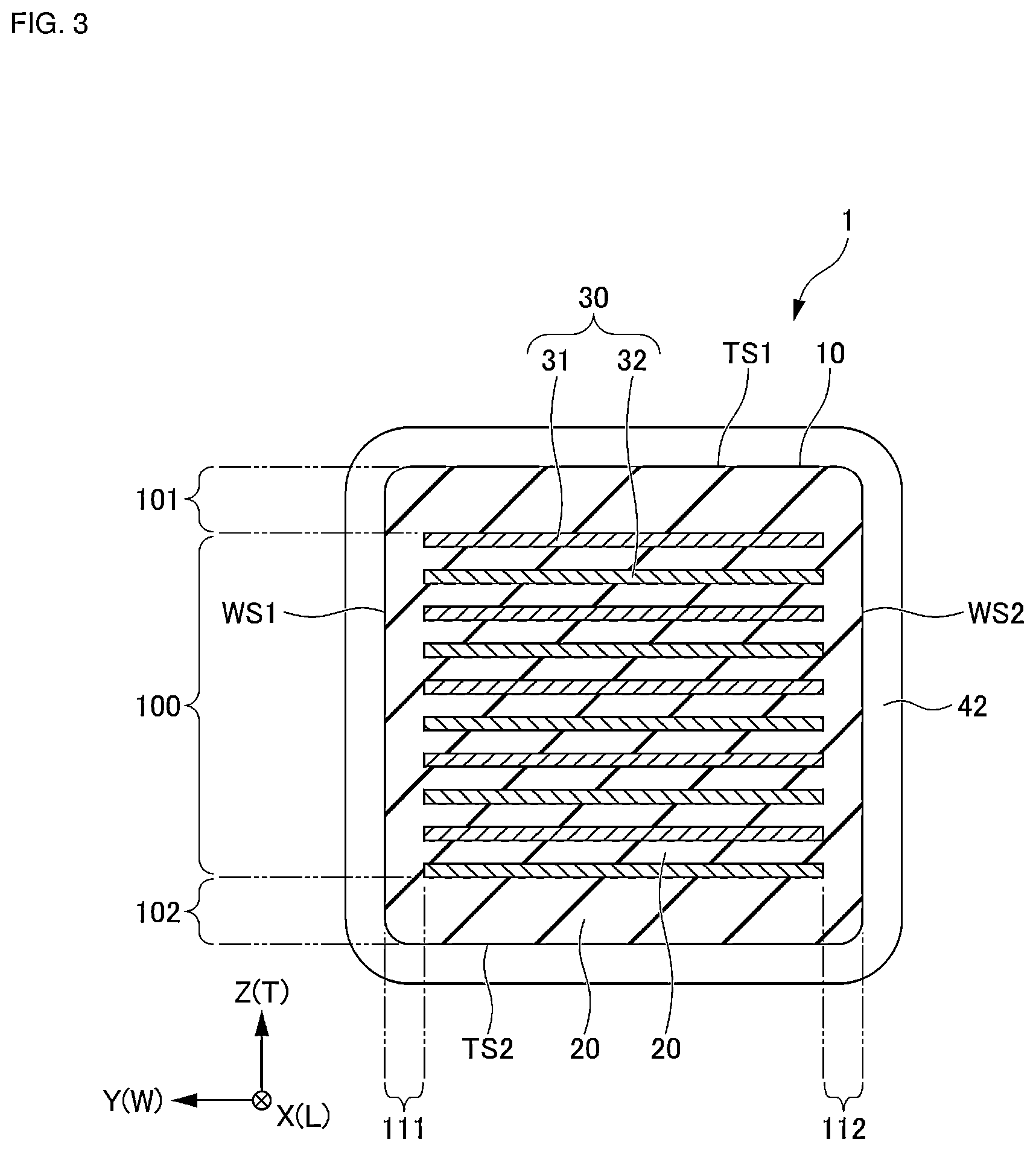 Patent US12437921 Figure 3 – Multilayer ceramic capacitor
