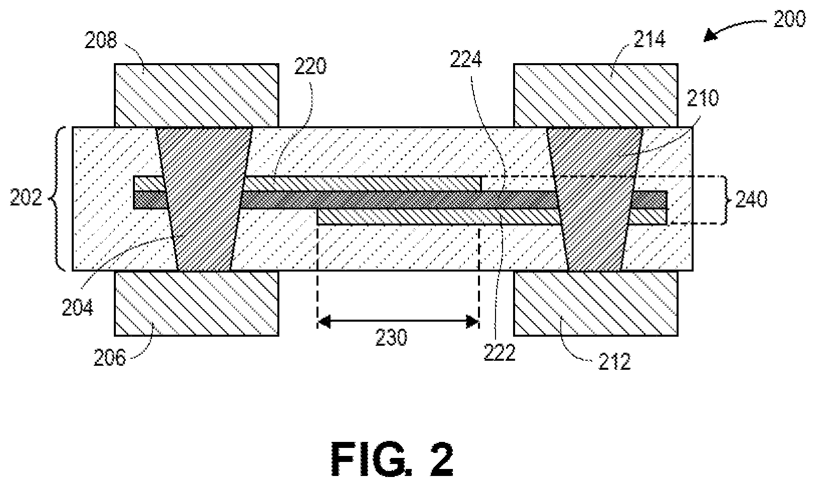 Patent US12437929 Figure 3 – Capacitor with an electrically conductive layer coupled with a metal layer of the capacitor