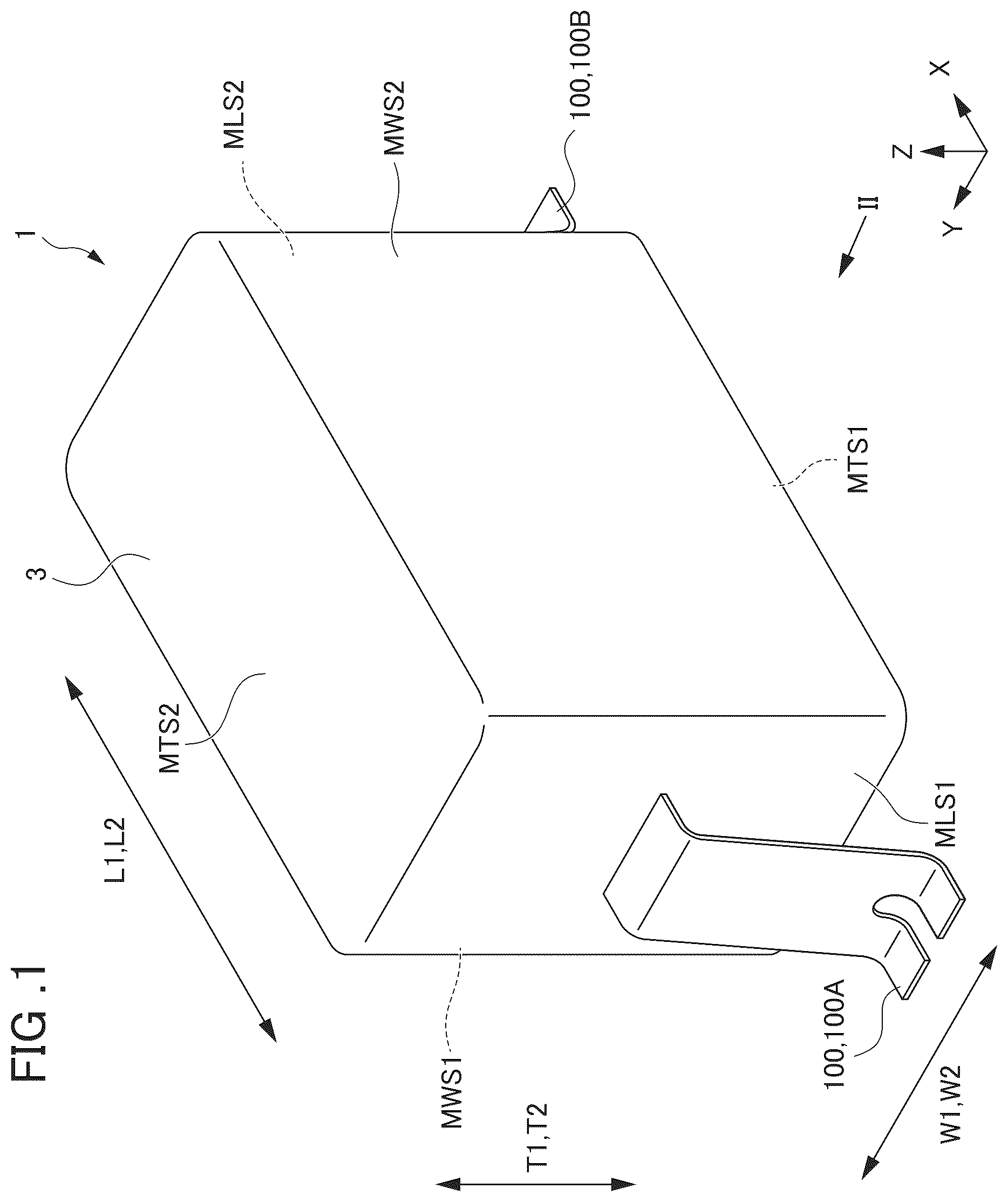 Patent US12437931 Figure 1 – Multilayer ceramic electronic component
