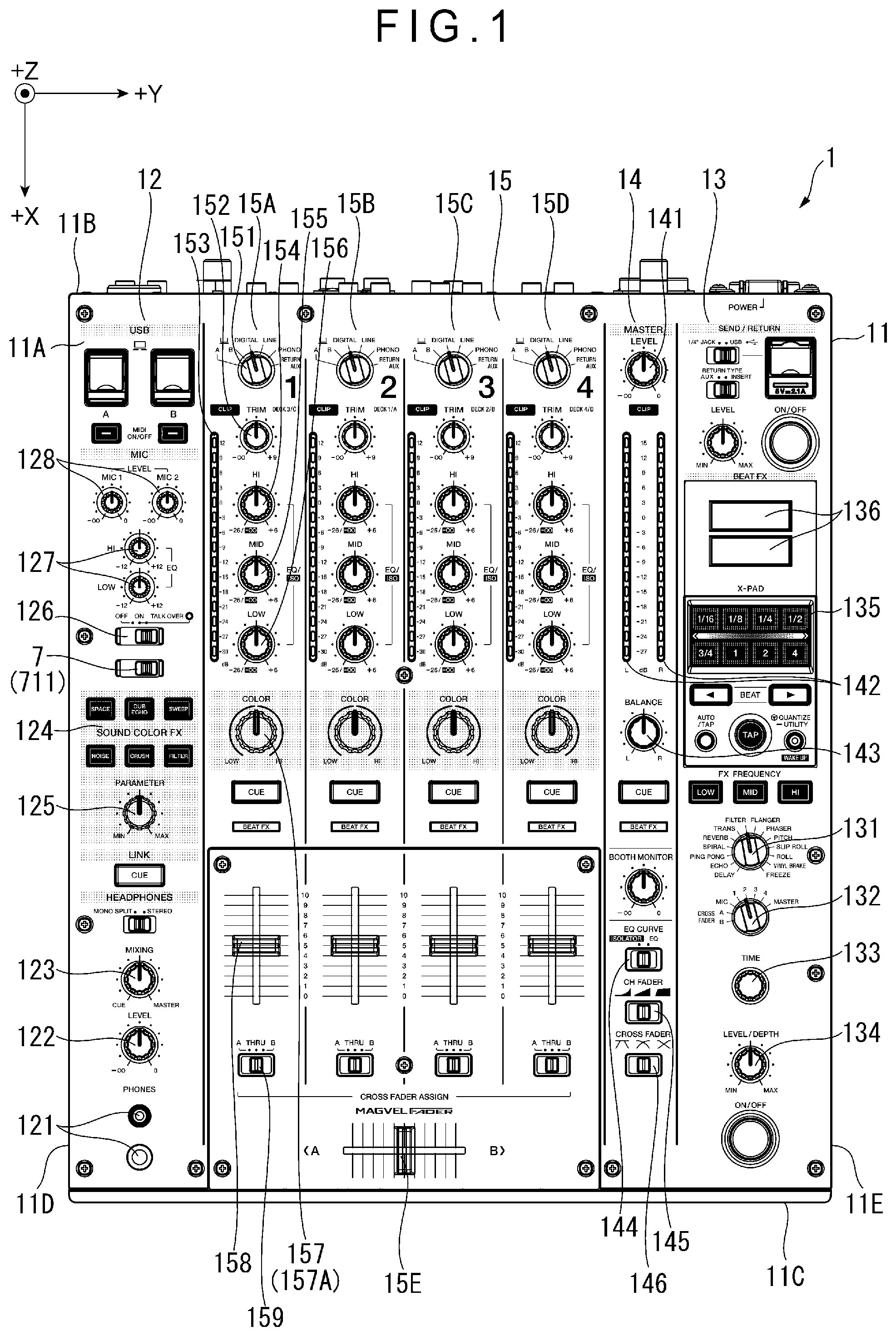 Patent US12437941 — Rotary operator and audio device — Figure 1