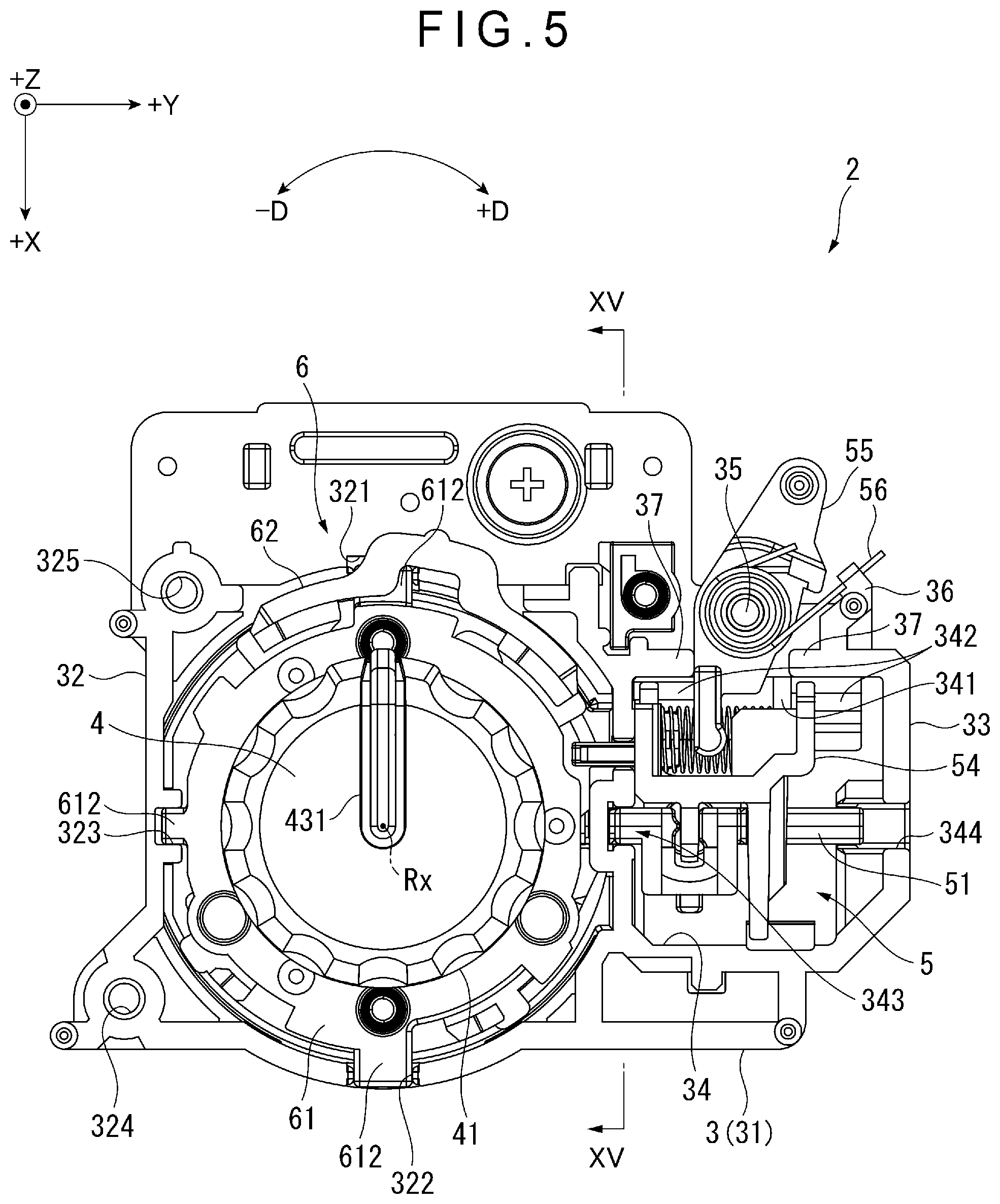 Patent US12437941 Figure 5 – Rotary operator and audio device
