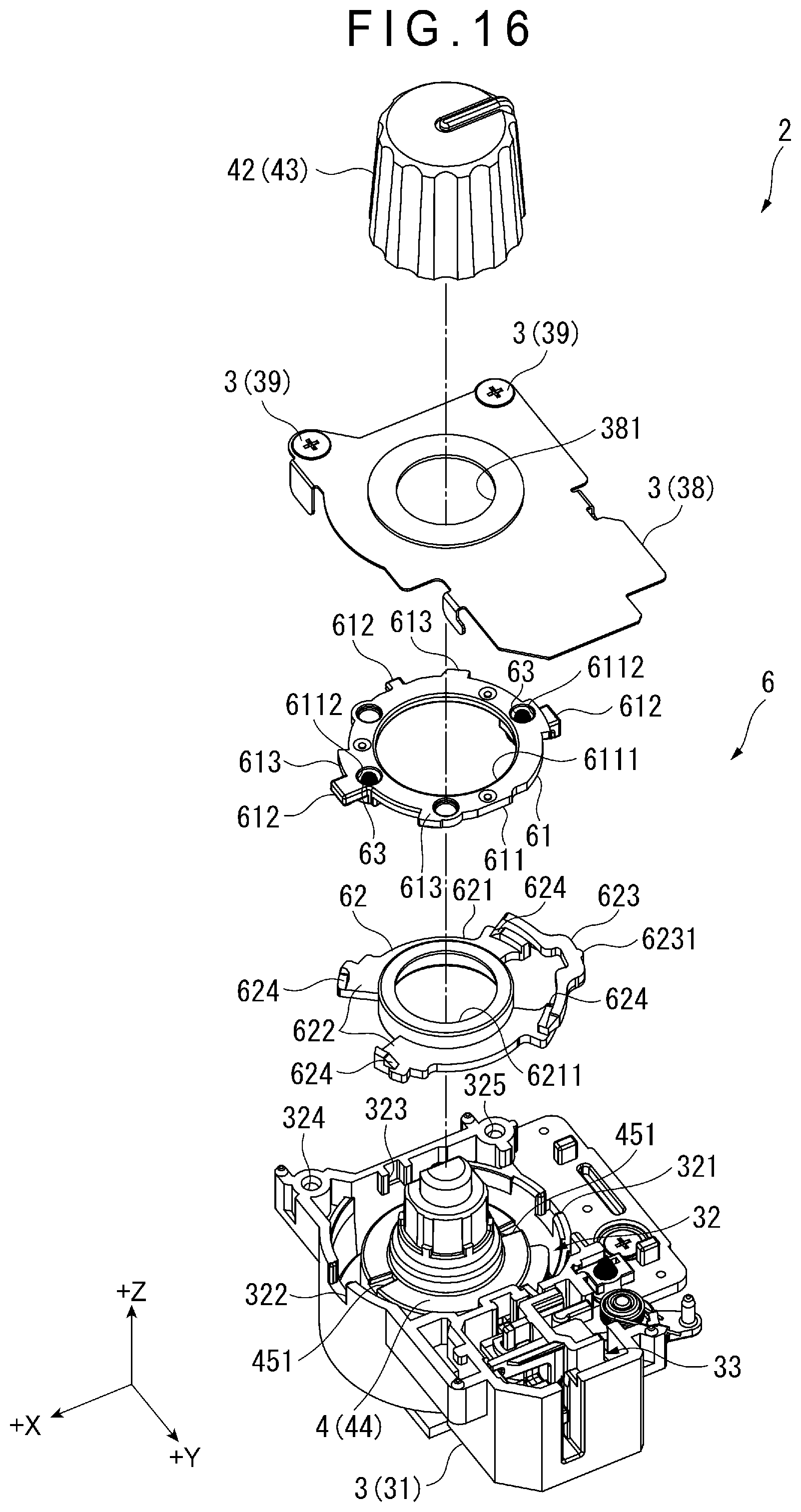 Patent US12437941 Figure 16 – Rotary operator and audio device