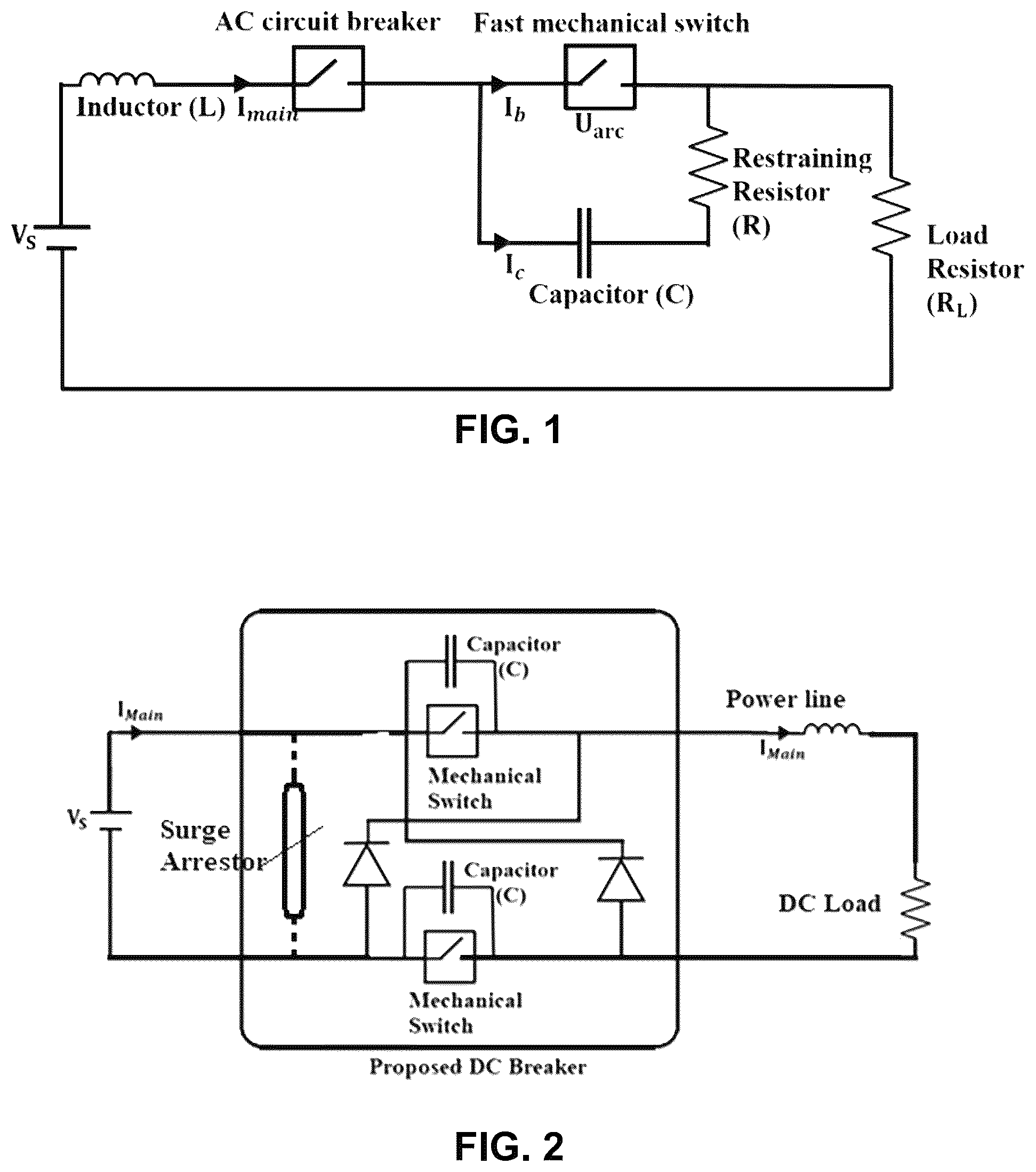 Patent US12437942 Figure 1 – Bipolar hybrid circuit breaker for low-voltage DC circuits