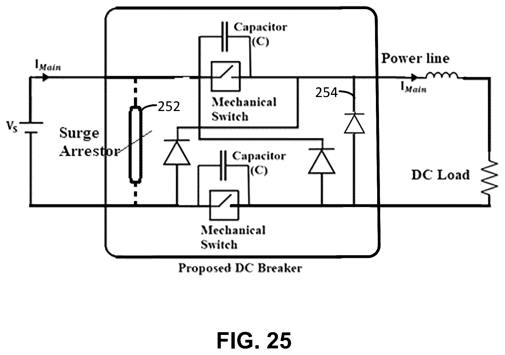 Patent US12437942 Figure 15 – Bipolar hybrid circuit breaker for low-voltage DC circuits