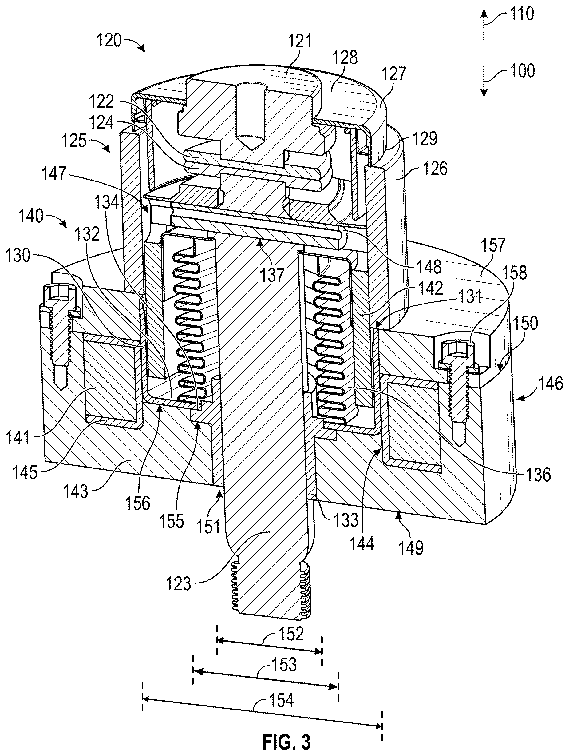 Patent US12437949 Figure 3 – Vacuum interrupter with slow opening solenoid core inside to shorten the length of the conductor assembly