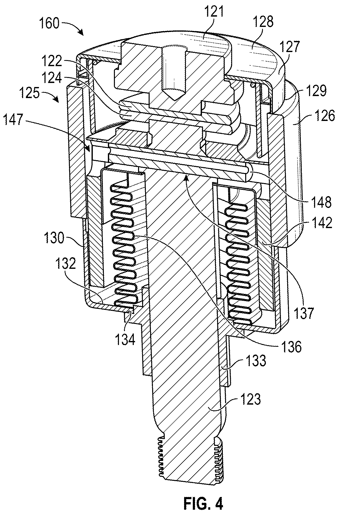 Patent US12437949 Figure 4 – Vacuum interrupter with slow opening solenoid core inside to shorten the length of the conductor assembly