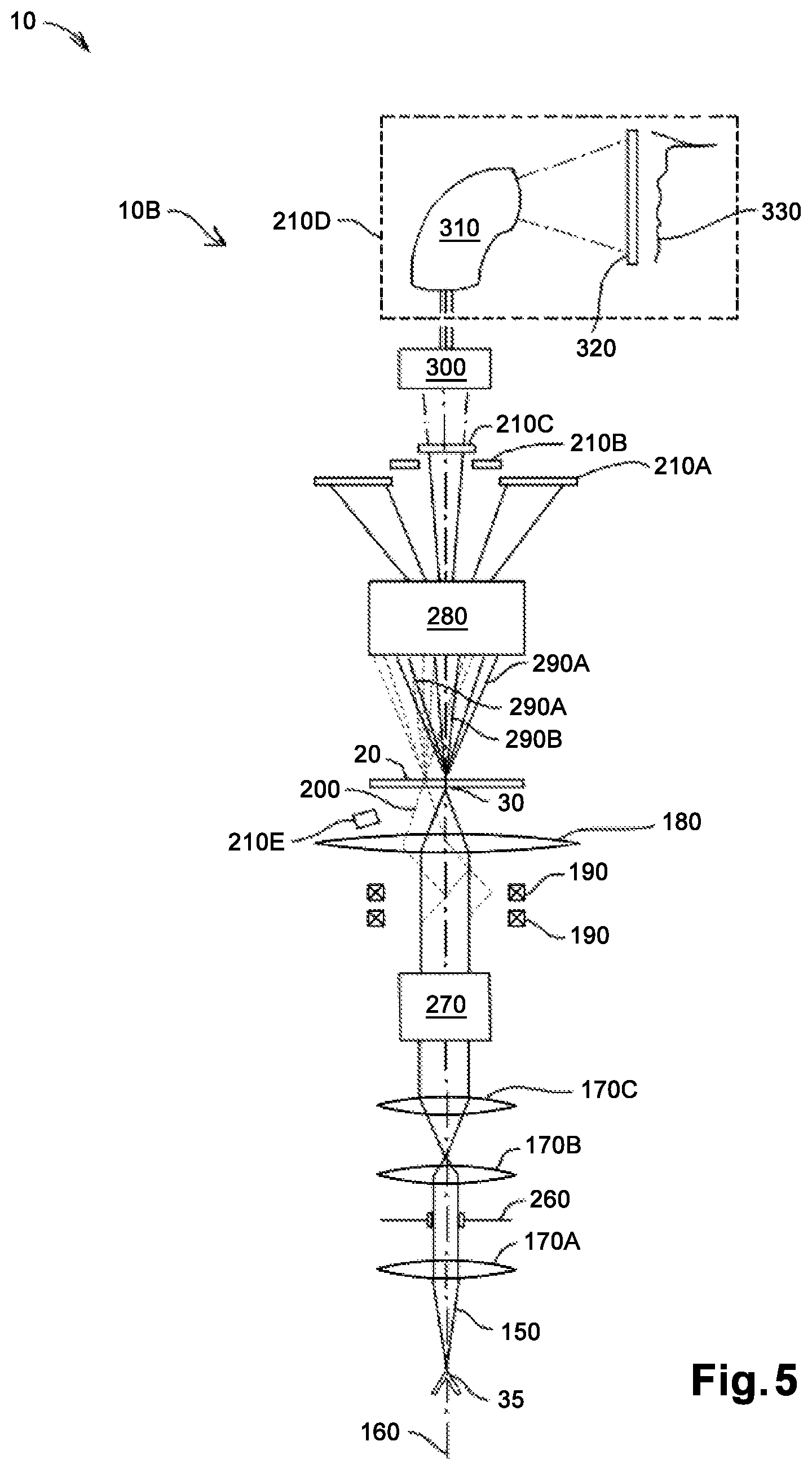 Patent US12437965 Figure 5 – Charged-particle beam microscope with differential vacuum pressures